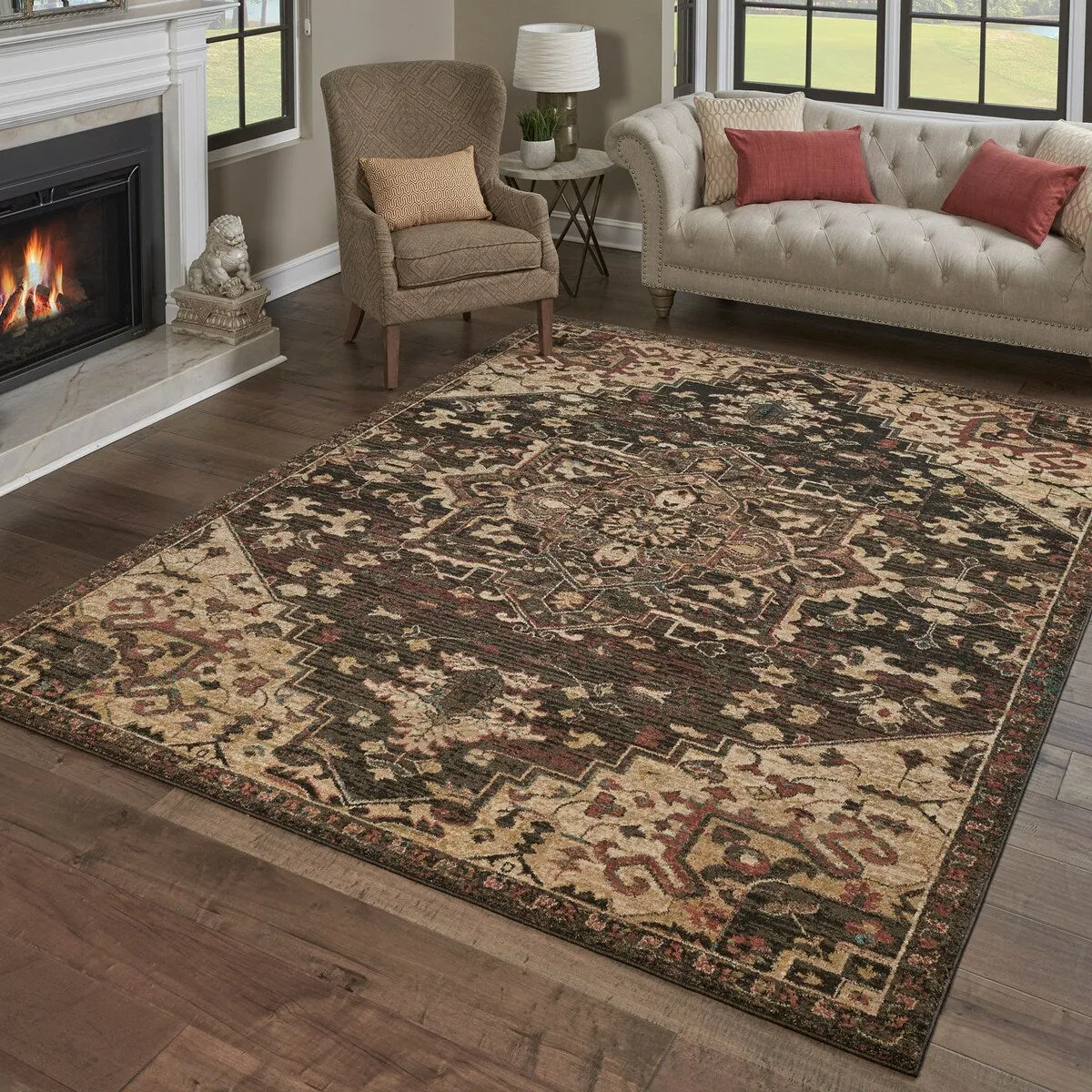 Gertmenian Orleans Polypropylene Transitional Floral Area Rug Collection