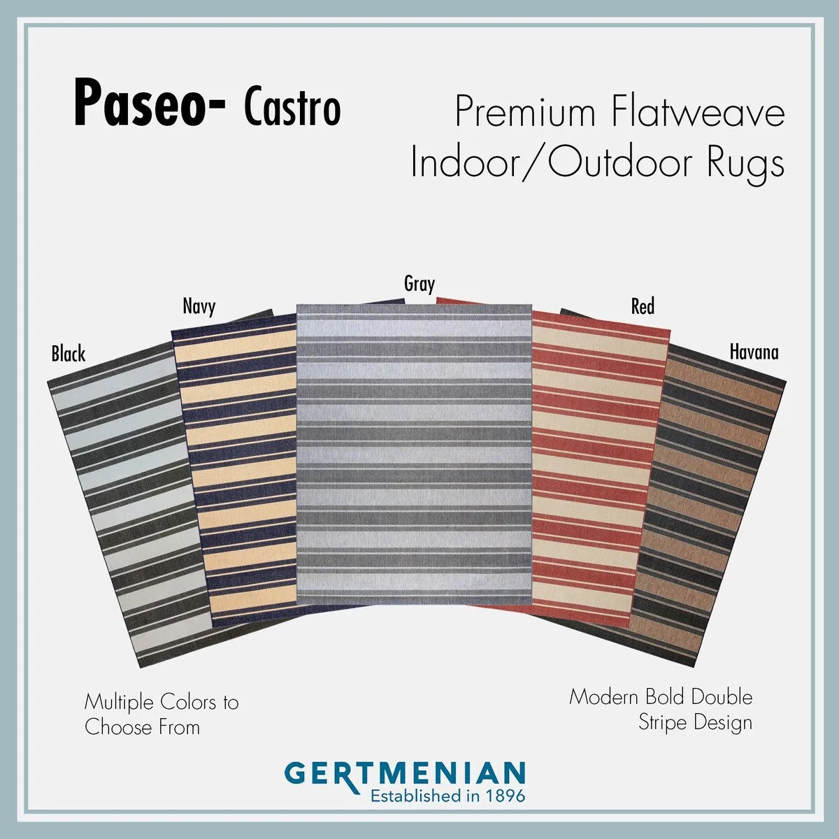 Gertmenian Paseo Castro Black/White Modern Stripe Flastweave Indoor/ Outdoor Area Rug