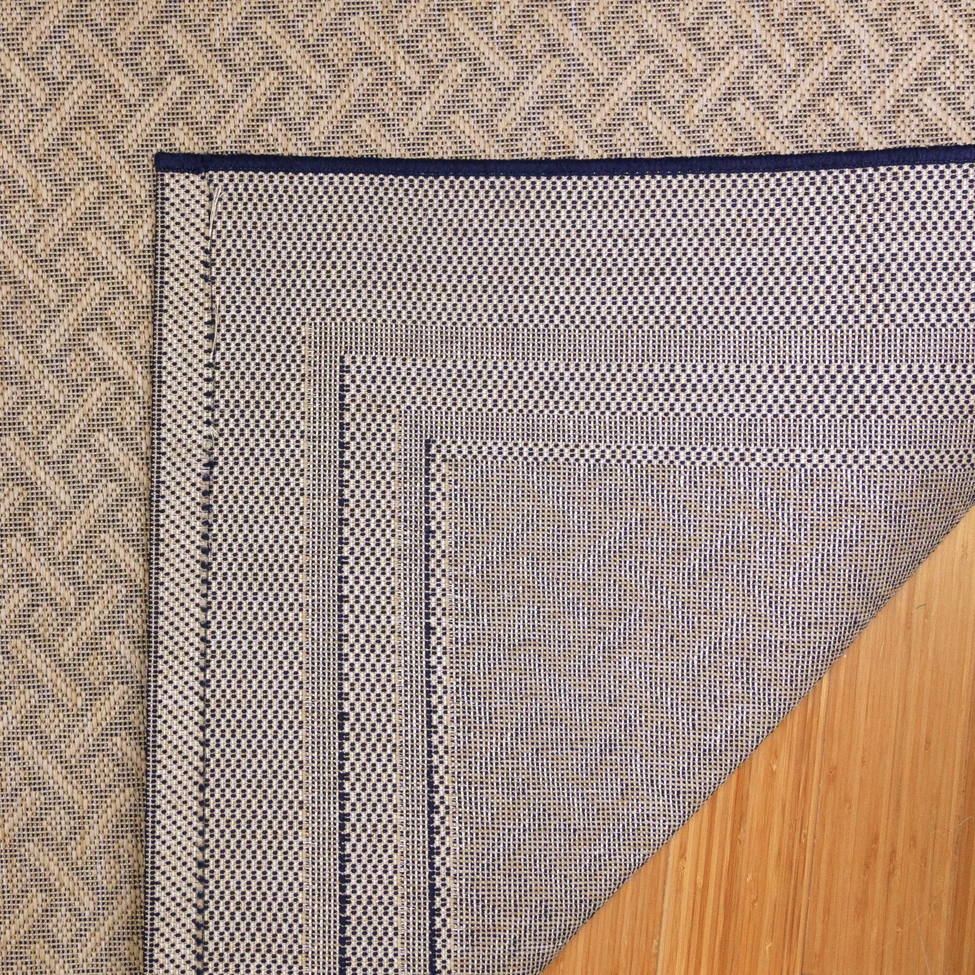 Gertmenian Paseo Soroa Navy Blue Classic Border Flatweave Indoor/ Outdoor Area Rug