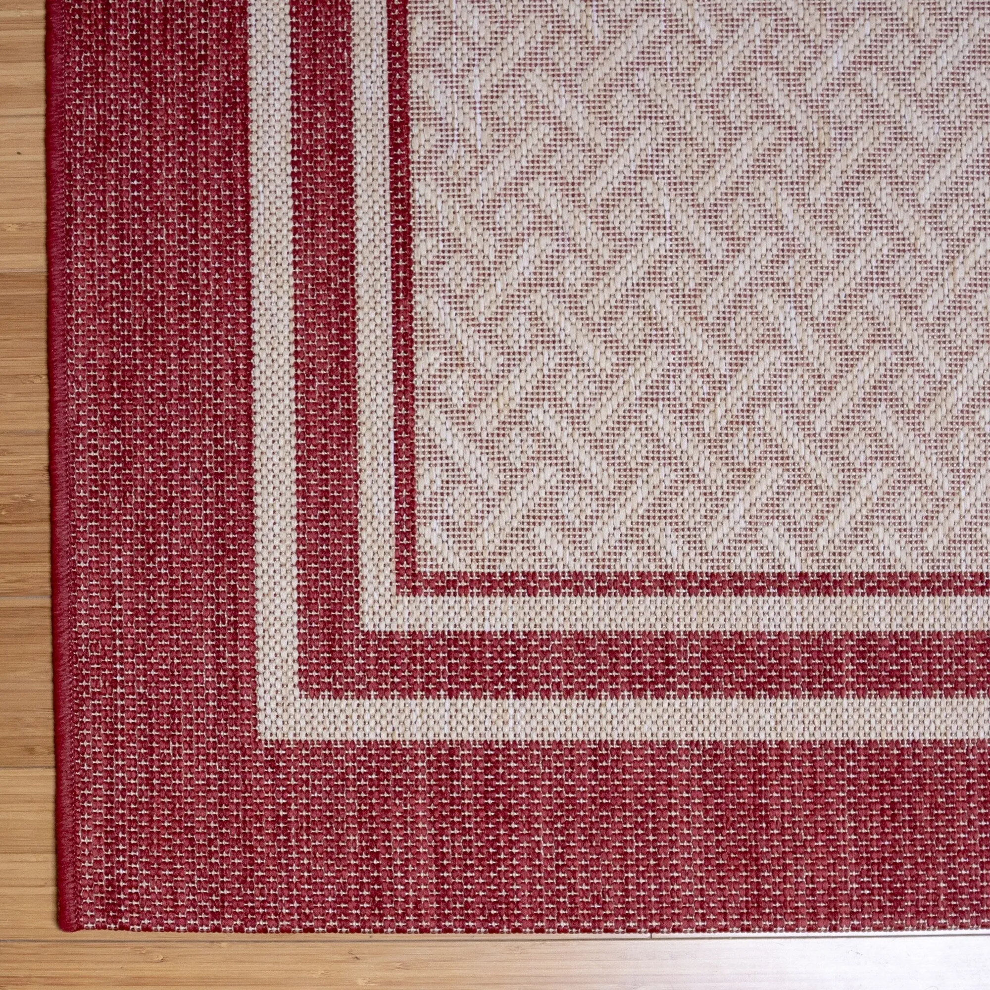 Gertmenian Paseo Soroa Red Classic Border Flatweave Indoor/ Outdoor Area Rug