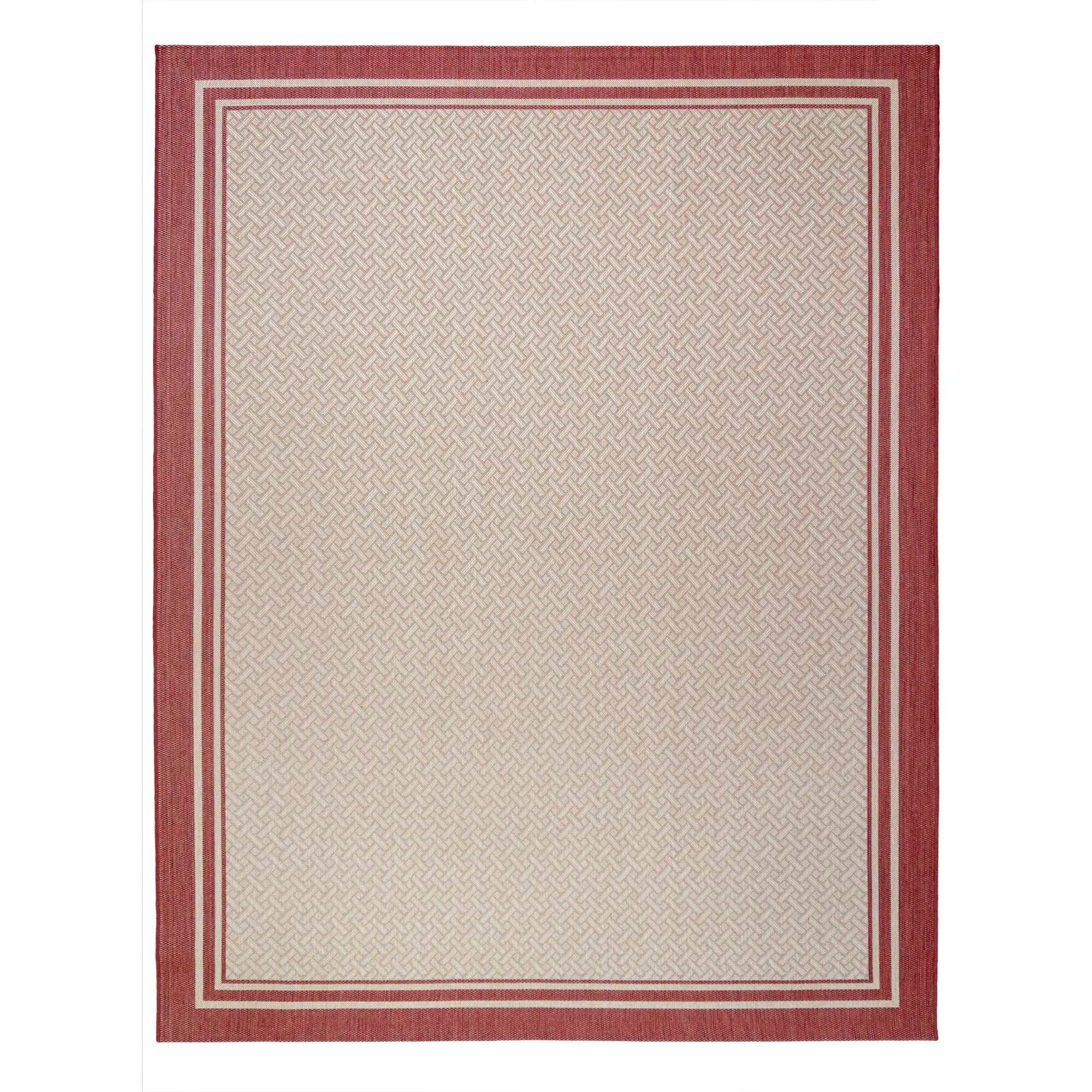 Gertmenian Paseo Soroa Red Classic Border Flatweave Indoor/ Outdoor Area Rug