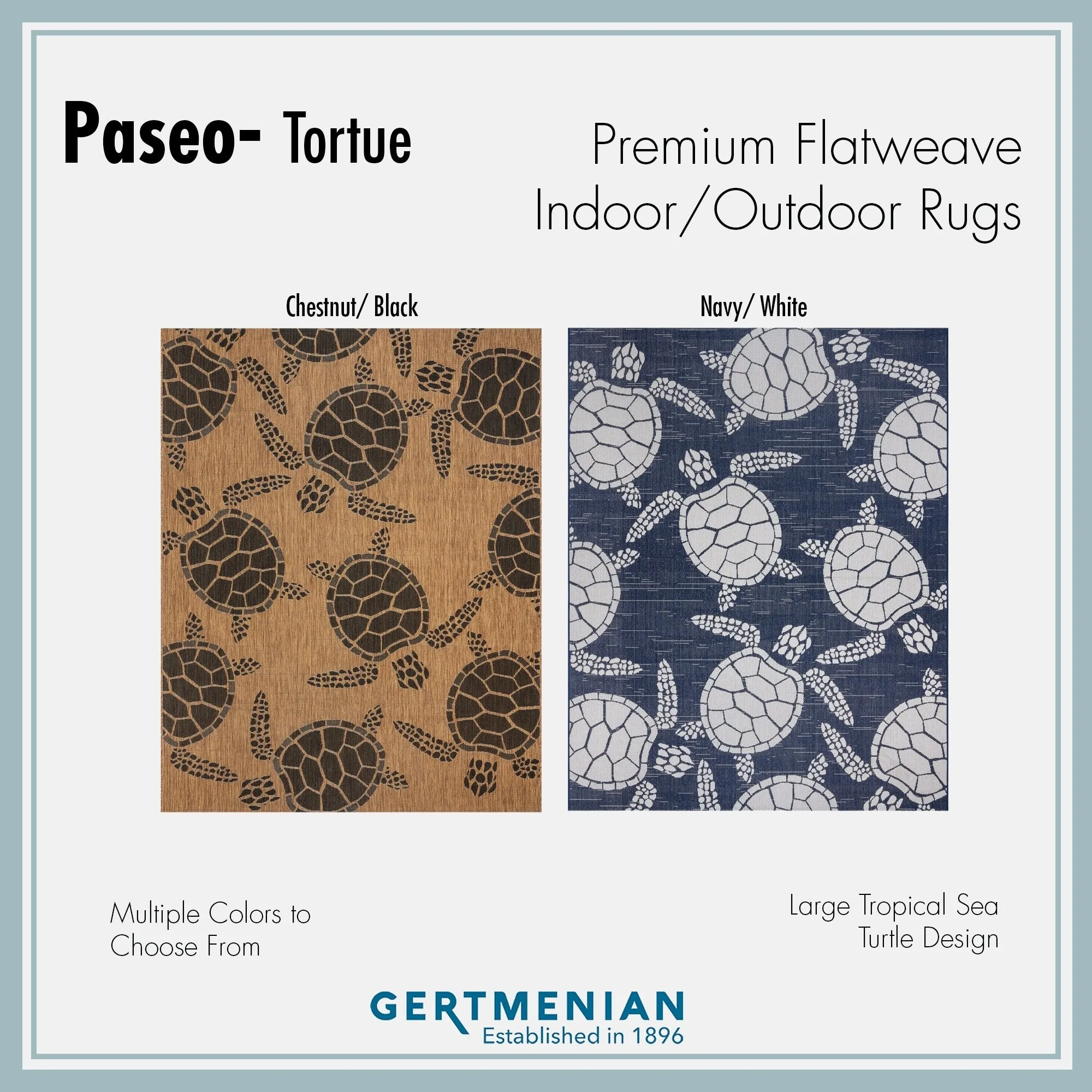 Gertmenian Paseo Tortue Tropical Sea Turtle Polypropylene Flatweave Indoor/ Outdoor Area Rug