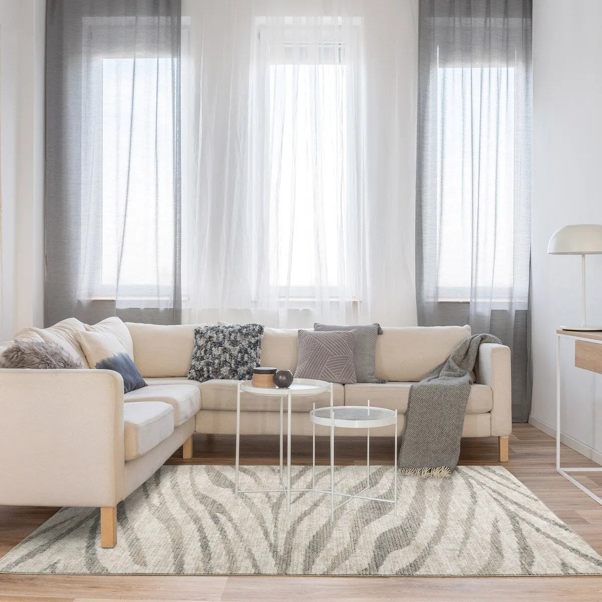 Gertmenian Winsor Modern Neutral Abstract Polypropylene Indoor Area Rug Collection