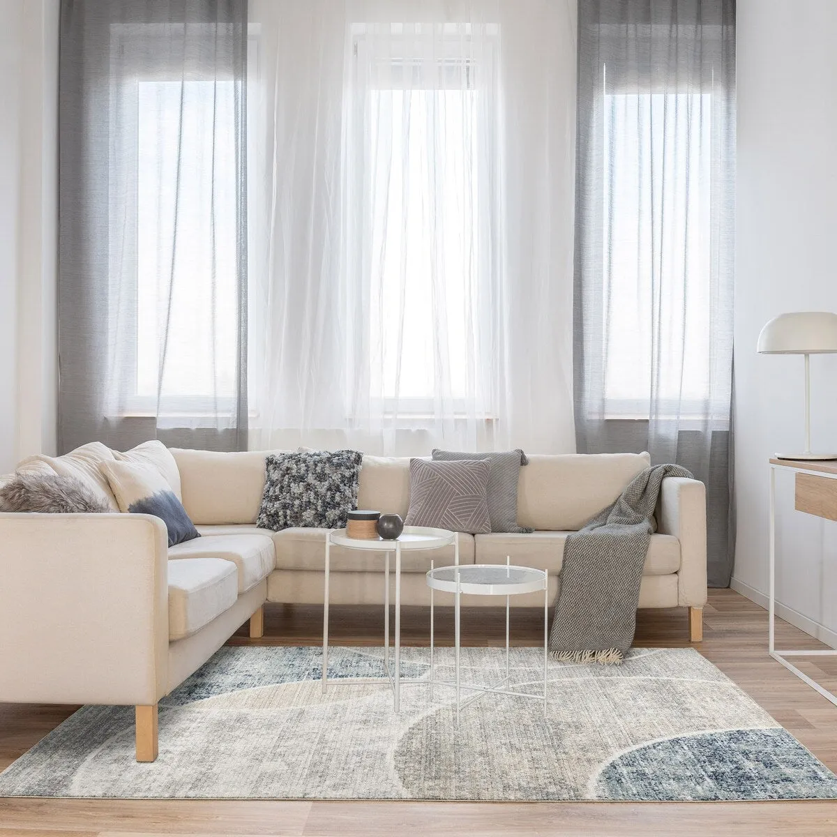 Gertmenian Winsor Modern Neutral Abstract Polypropylene Indoor Area Rug Collection