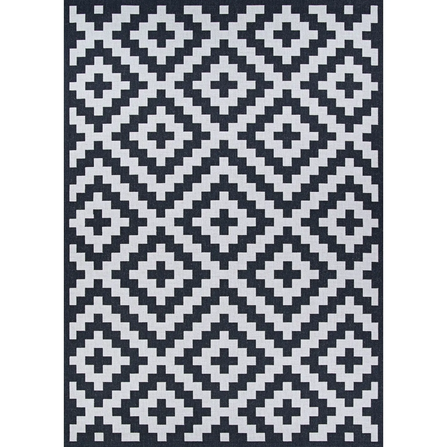 Hampton Ionic Black and White Indoor/ Outdoor Area Rug