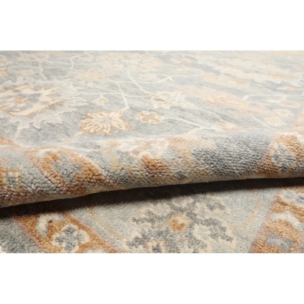 Hand Knotted Oushak Gray Oriental Wool Transitional Oriental Area Rug