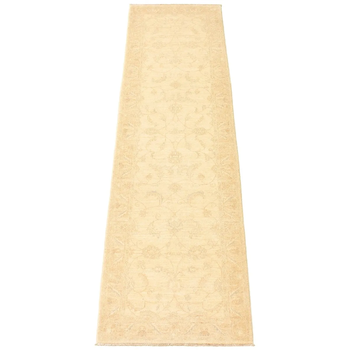 Hand-knotted Peshawar Oushak Cream Wool Rug - 2'7 x 9'10 Runner/2'7 x 9'10