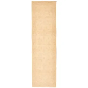 Hand-knotted Peshawar Oushak Cream Wool Rug - 2'7 x 9'10 Runner/2'7 x 9'10