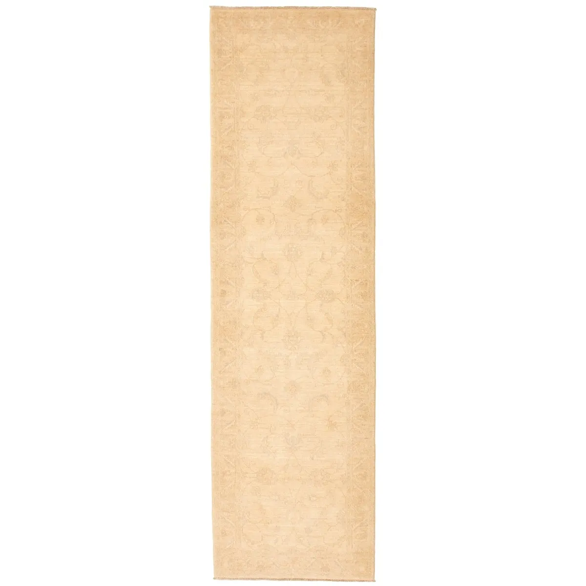 Hand-knotted Peshawar Oushak Cream Wool Rug - 2'7 x 9'10 Runner/2'7 x 9'10