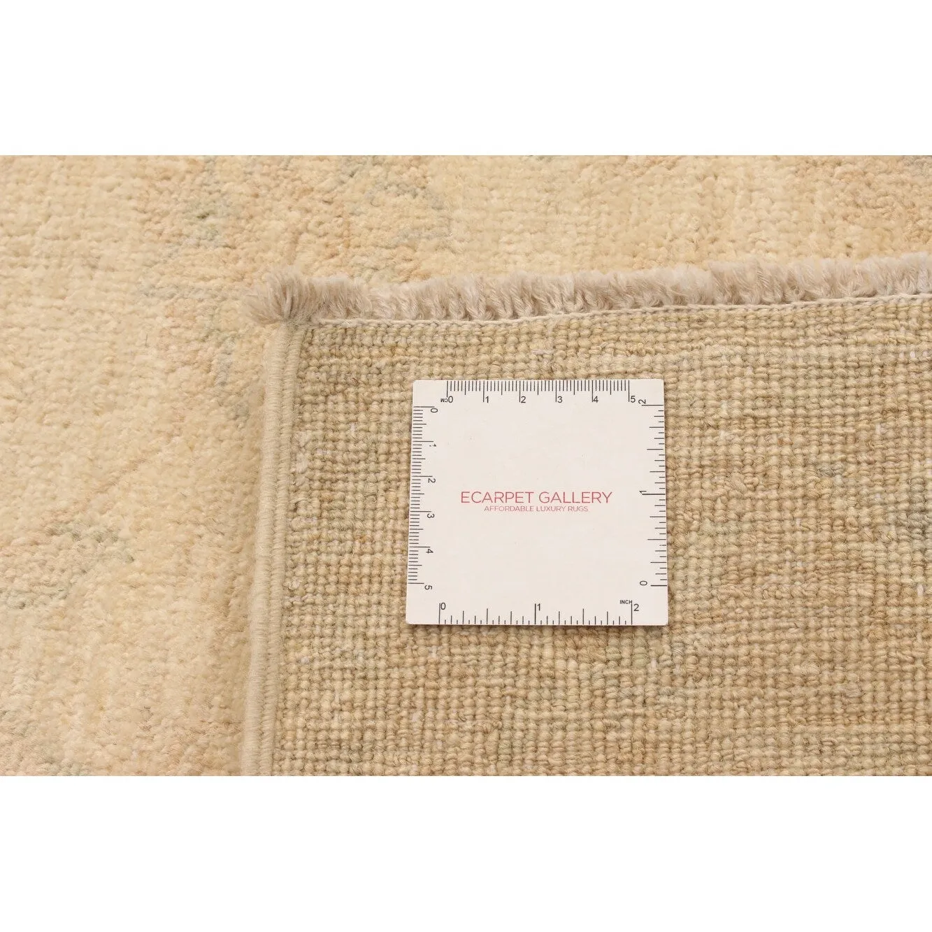 Hand-knotted Peshawar Oushak Cream Wool Rug - 2'7 x 9'10 Runner/2'7 x 9'10