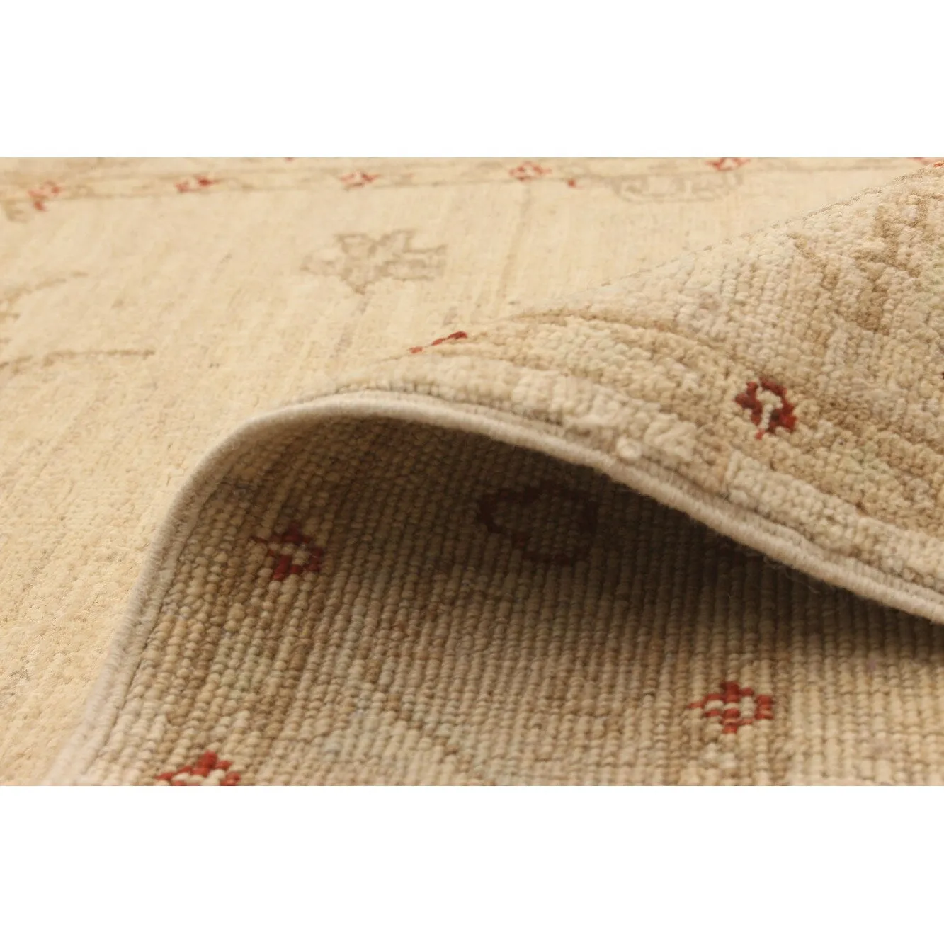 Hand-knotted Peshawar Oushak Cream Wool Rug - 2'7 x 9'3/2'7 x 9'3 Runner