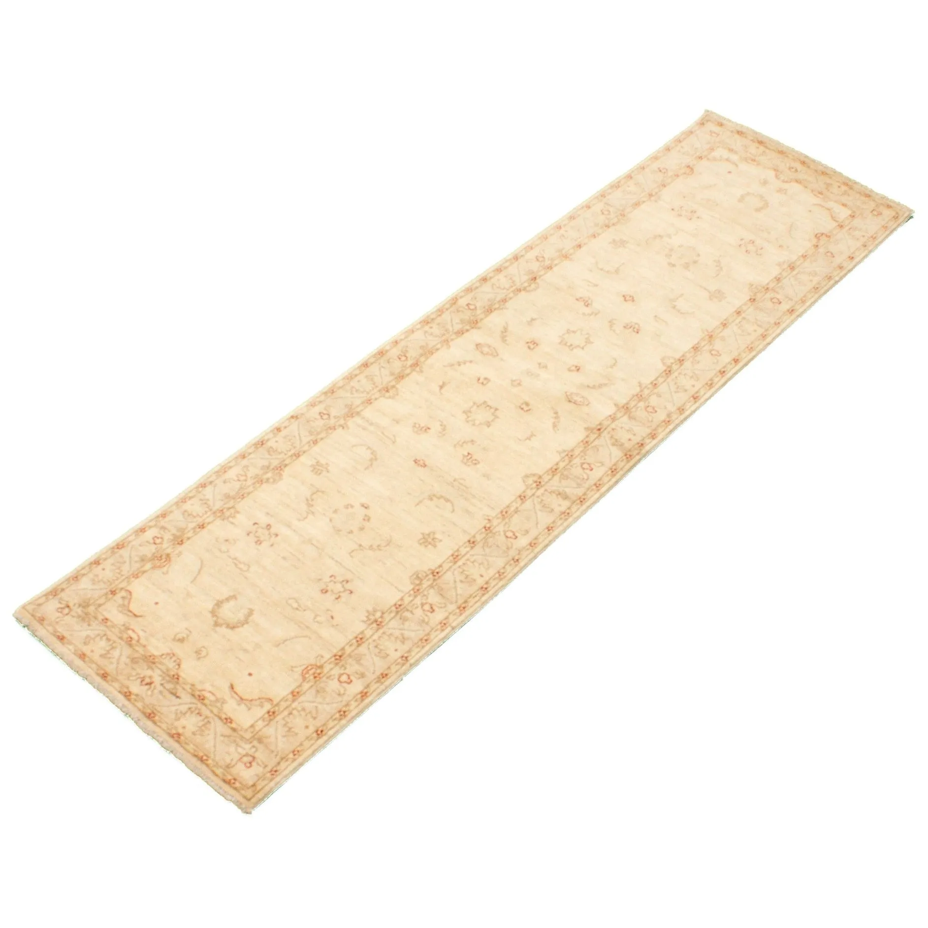 Hand-knotted Peshawar Oushak Cream Wool Rug - 2'7 x 9'3/2'7 x 9'3 Runner