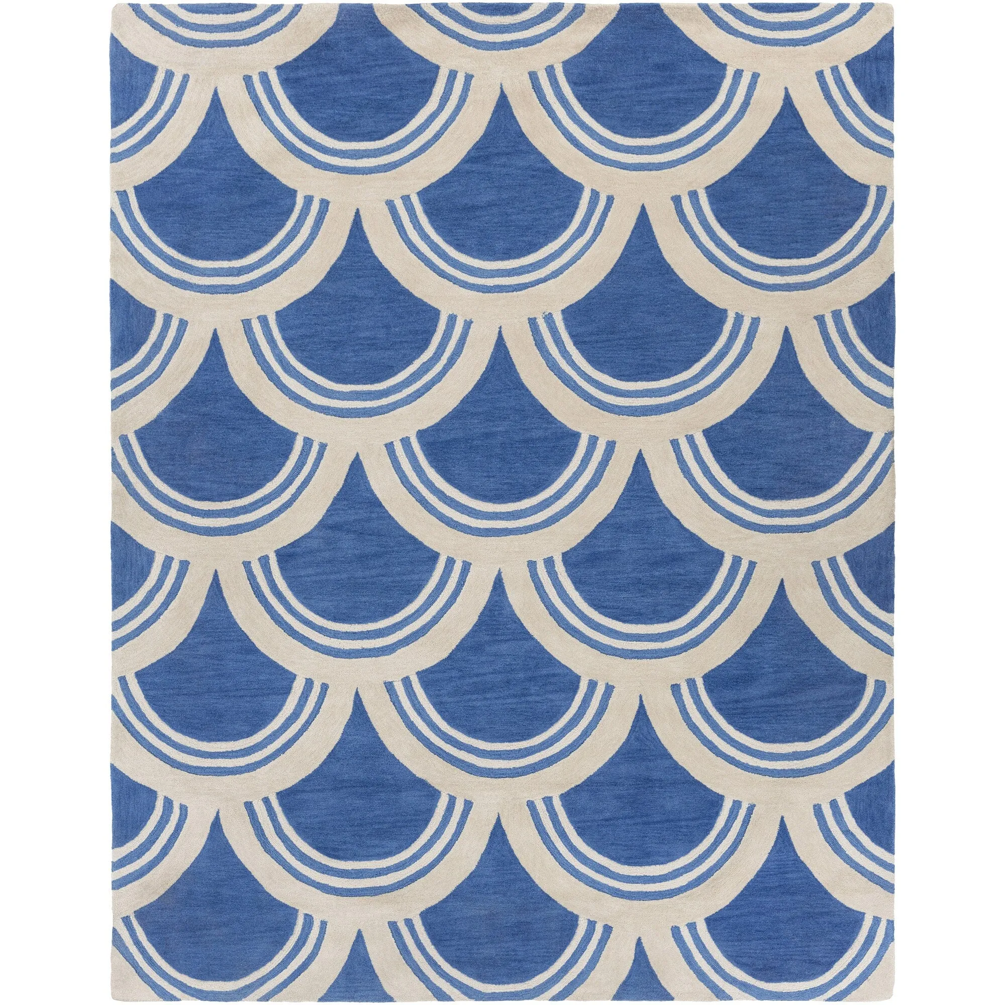 Hand-Tufted Blue Erith Geometric Rug - 7'6 x 9'6