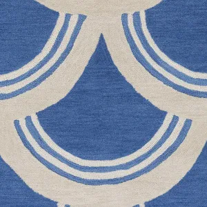 Hand-Tufted Blue Erith Geometric Rug - 7'6 x 9'6