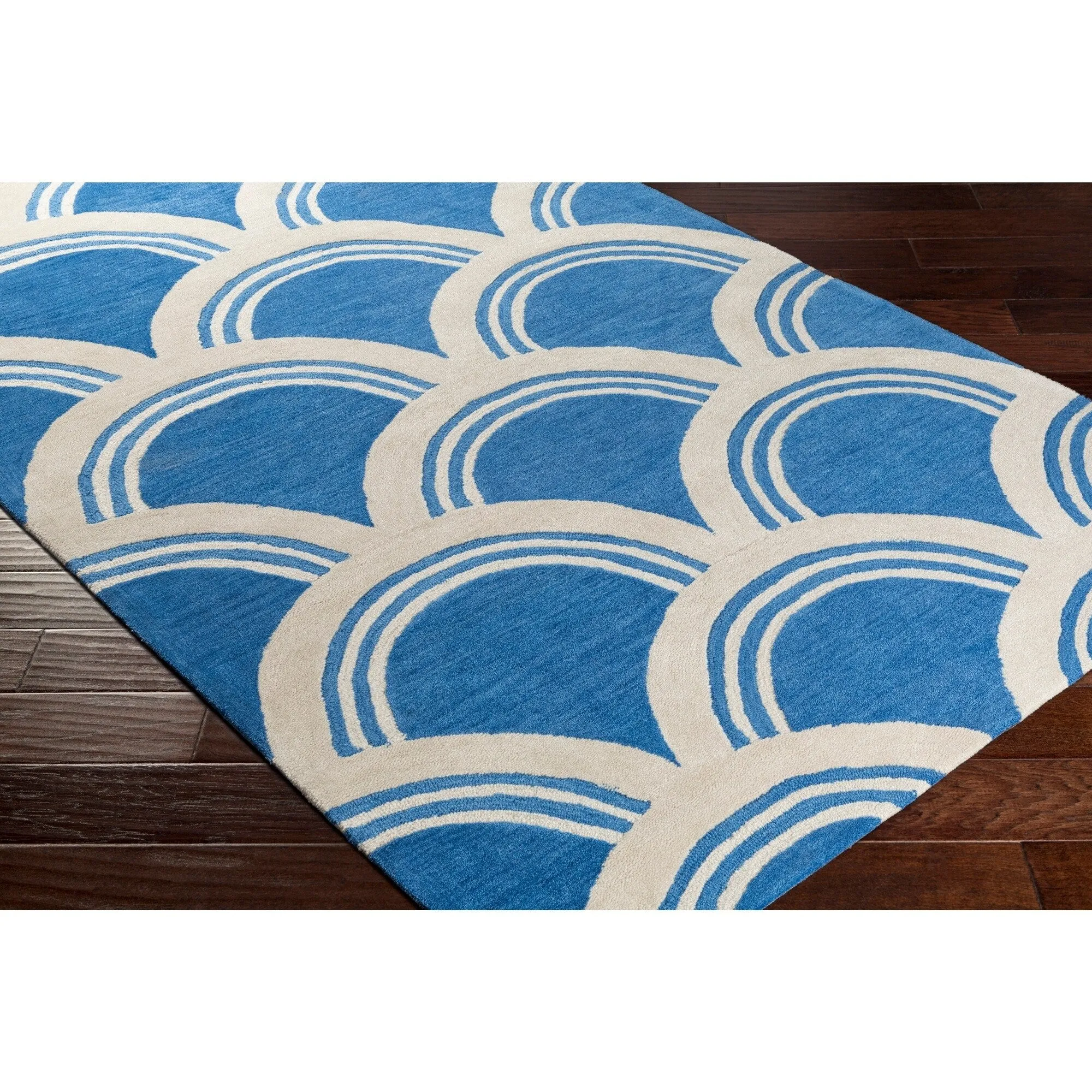 Hand-Tufted Blue Erith Geometric Rug - 7'6 x 9'6