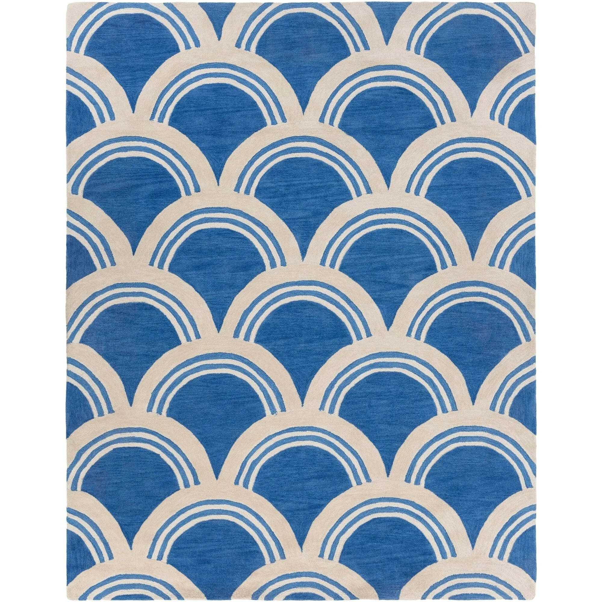 Hand-Tufted Blue Erith Geometric Rug - 7'6 x 9'6
