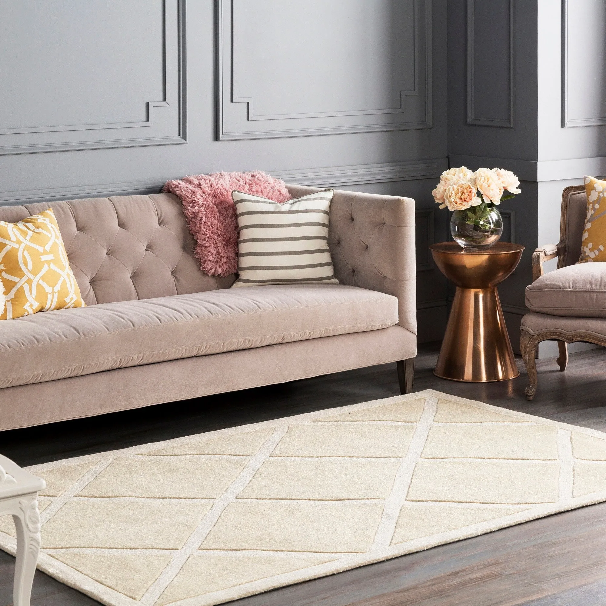Hand-Tufted Fowey Crosshatched Area Rug