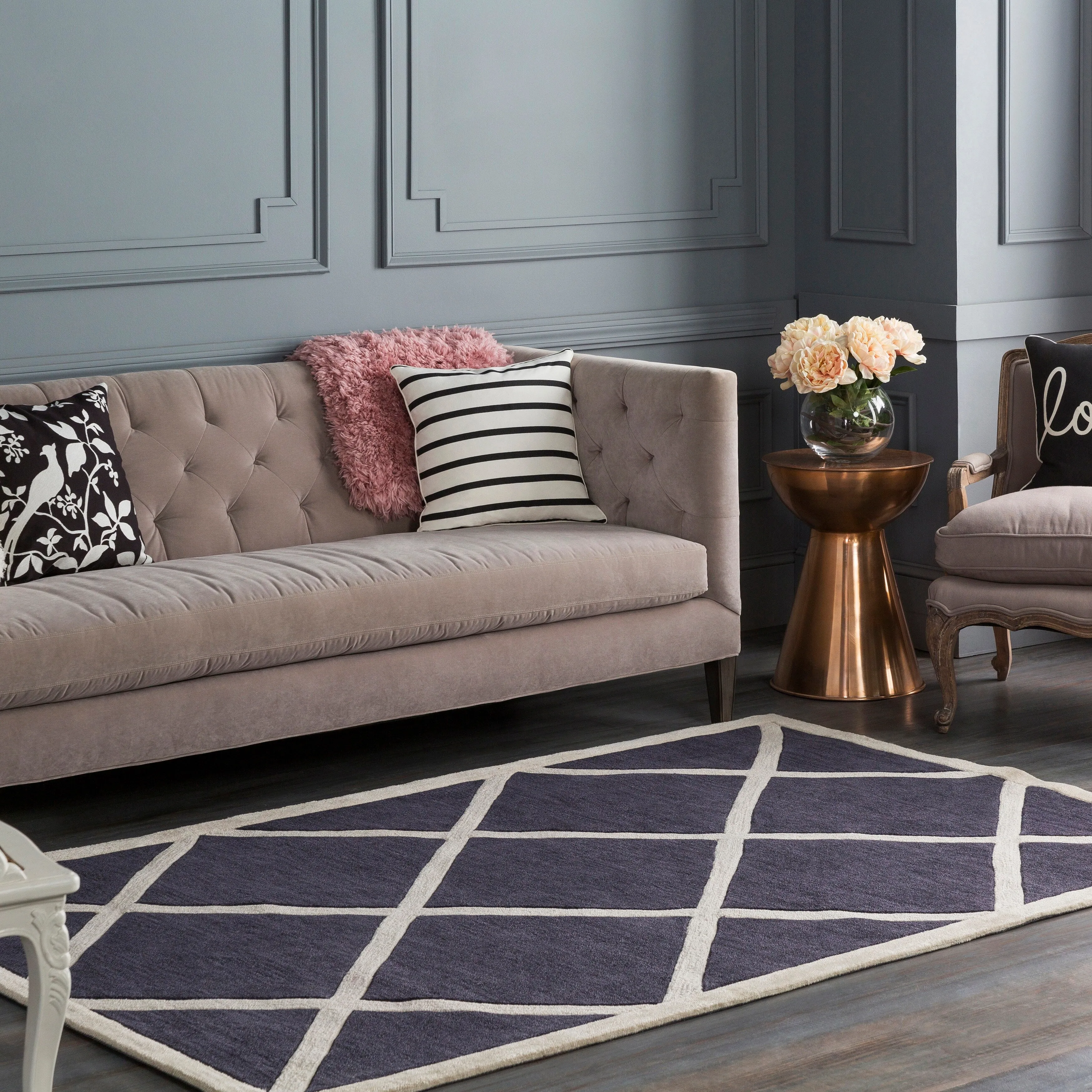 Hand-Tufted Fowey Crosshatched Area Rug