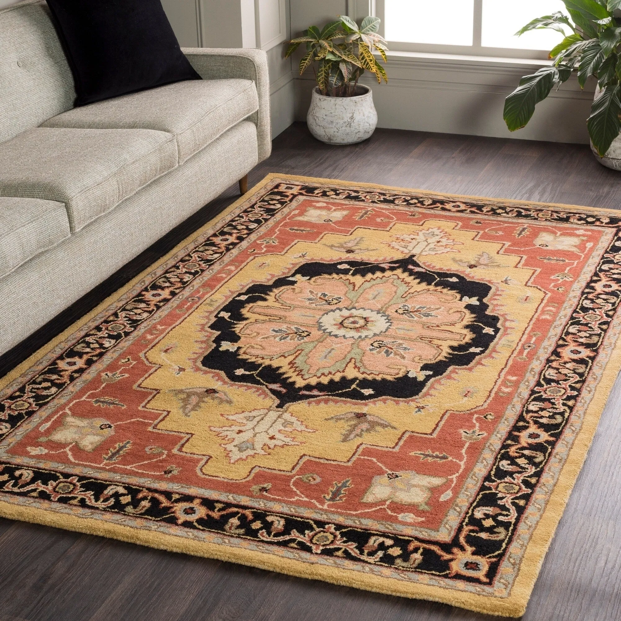 Hand-Tufted Haru Bordered Wool Rug
