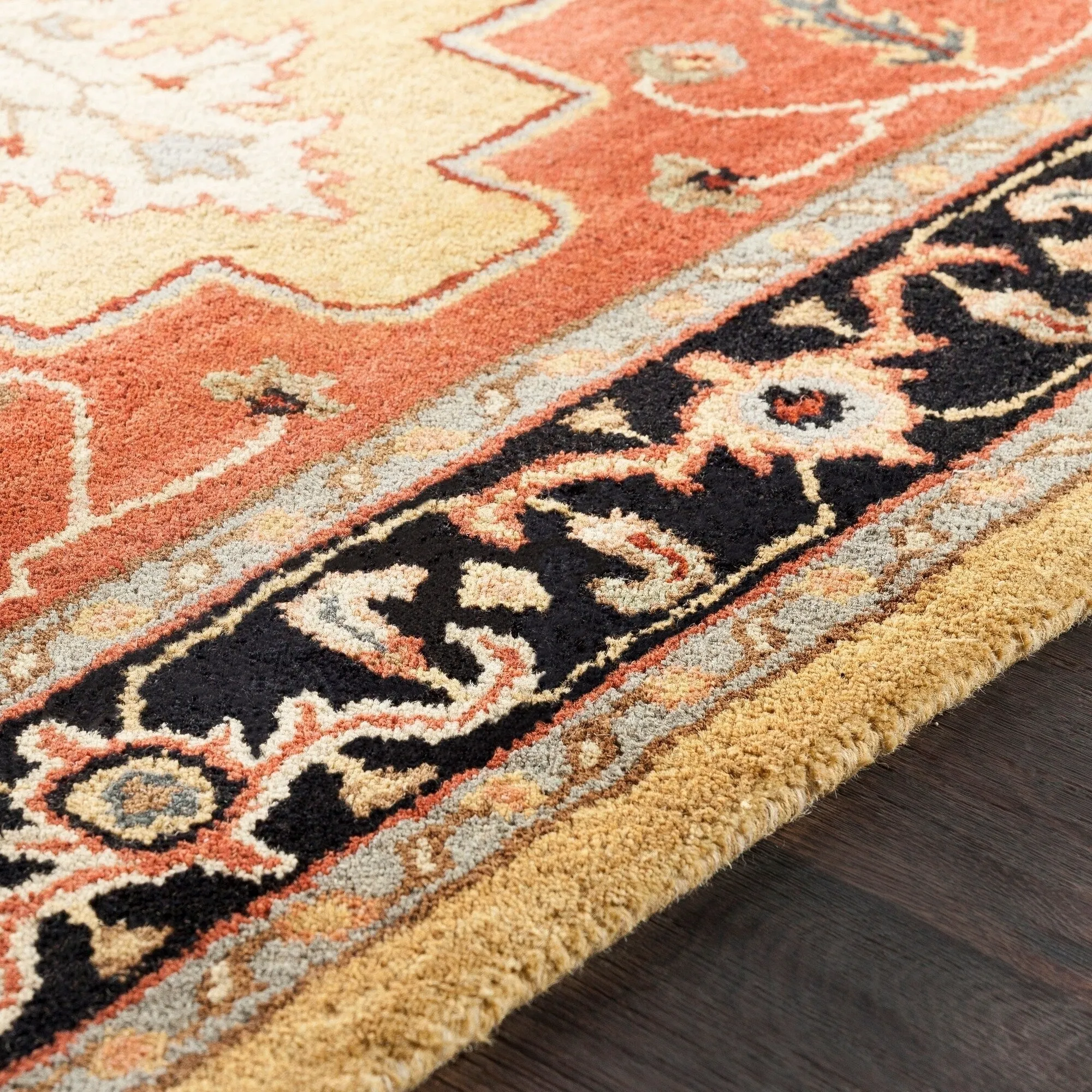 Hand-Tufted Haru Bordered Wool Rug