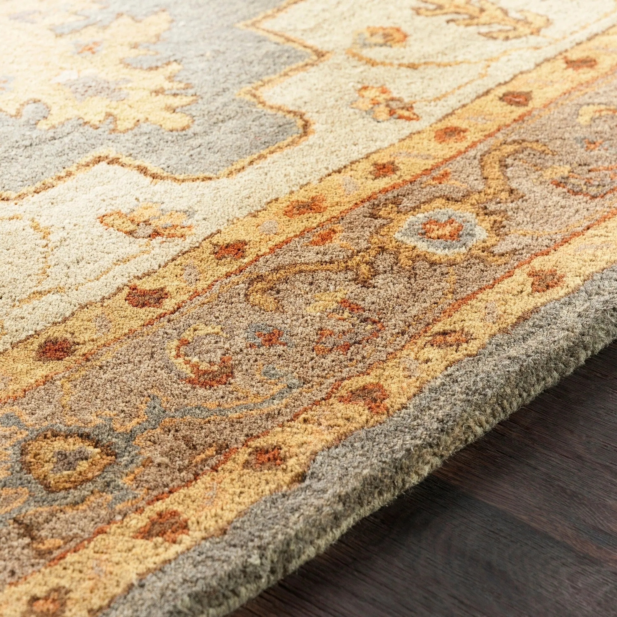 Hand-Tufted Haru Bordered Wool Rug
