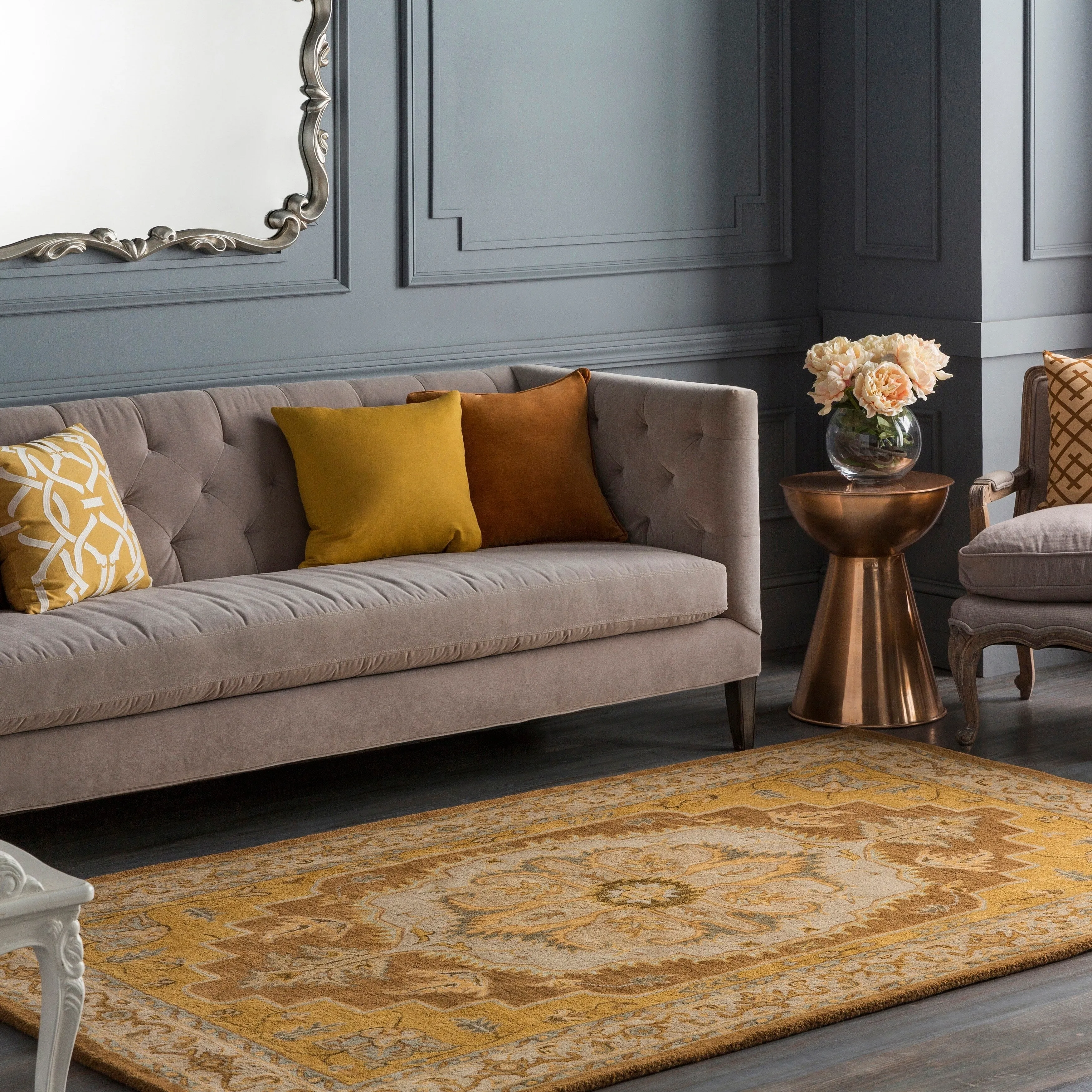 Hand-Tufted Haru Bordered Wool Rug