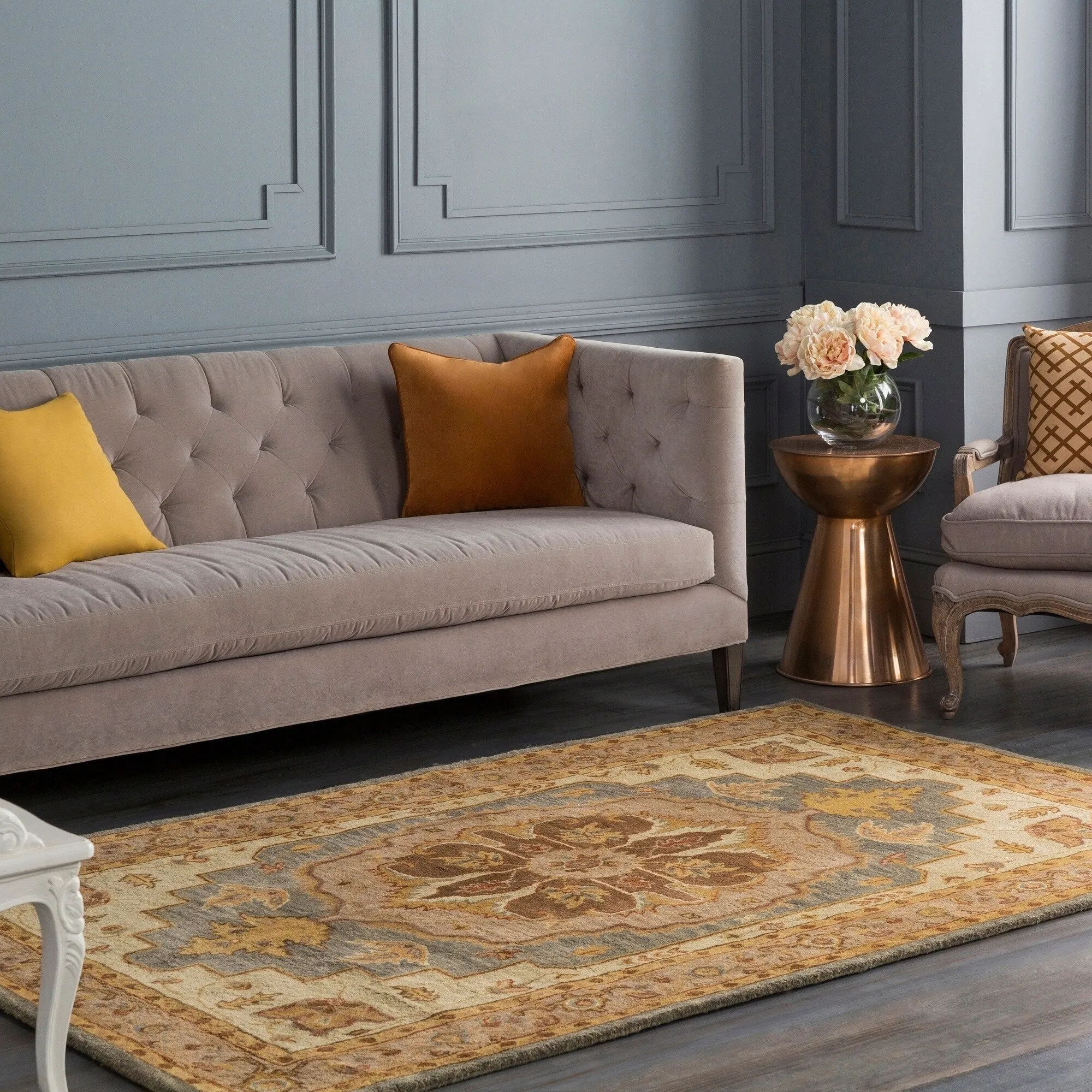 Hand-Tufted Haru Bordered Wool Rug