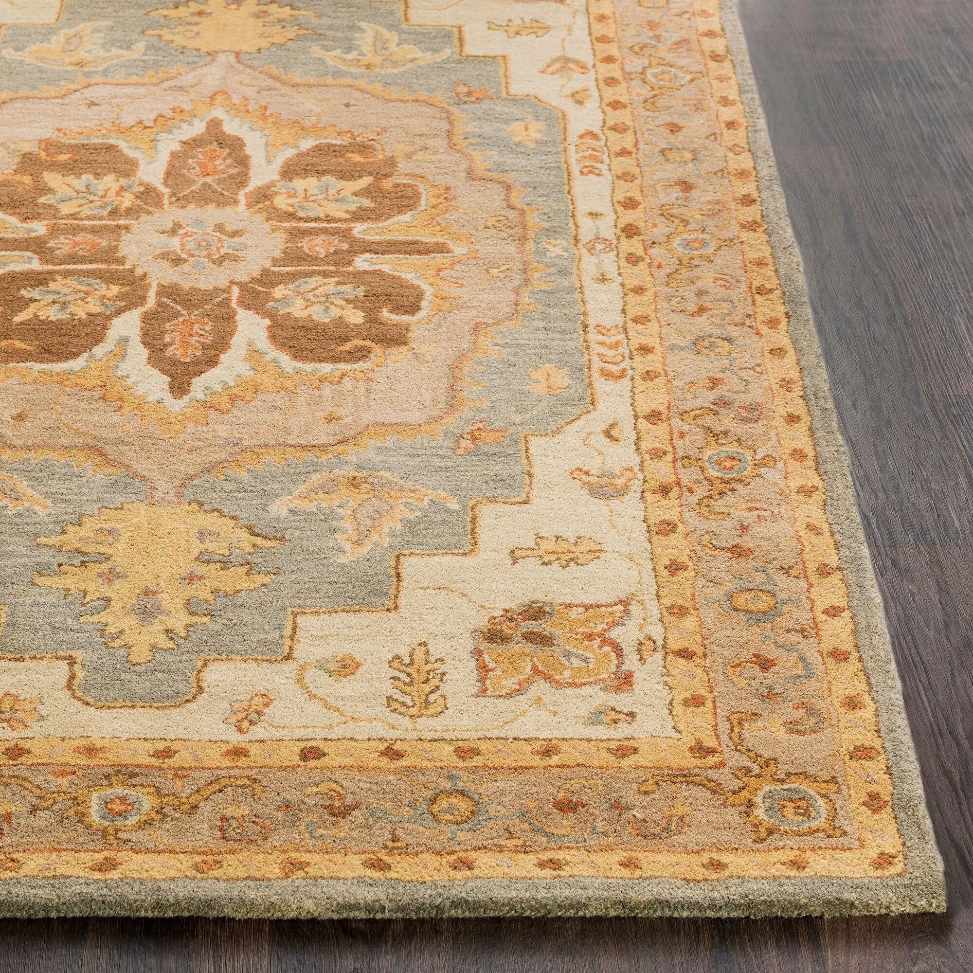 Hand-Tufted Haru Bordered Wool Rug