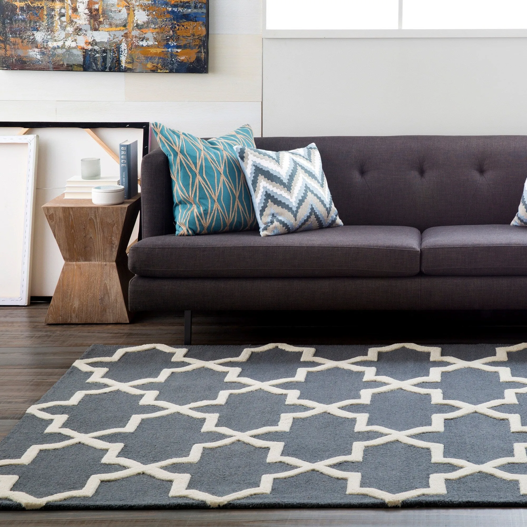 Hand-Tufted Jennifer Moroccan Tiled Wool Rug
