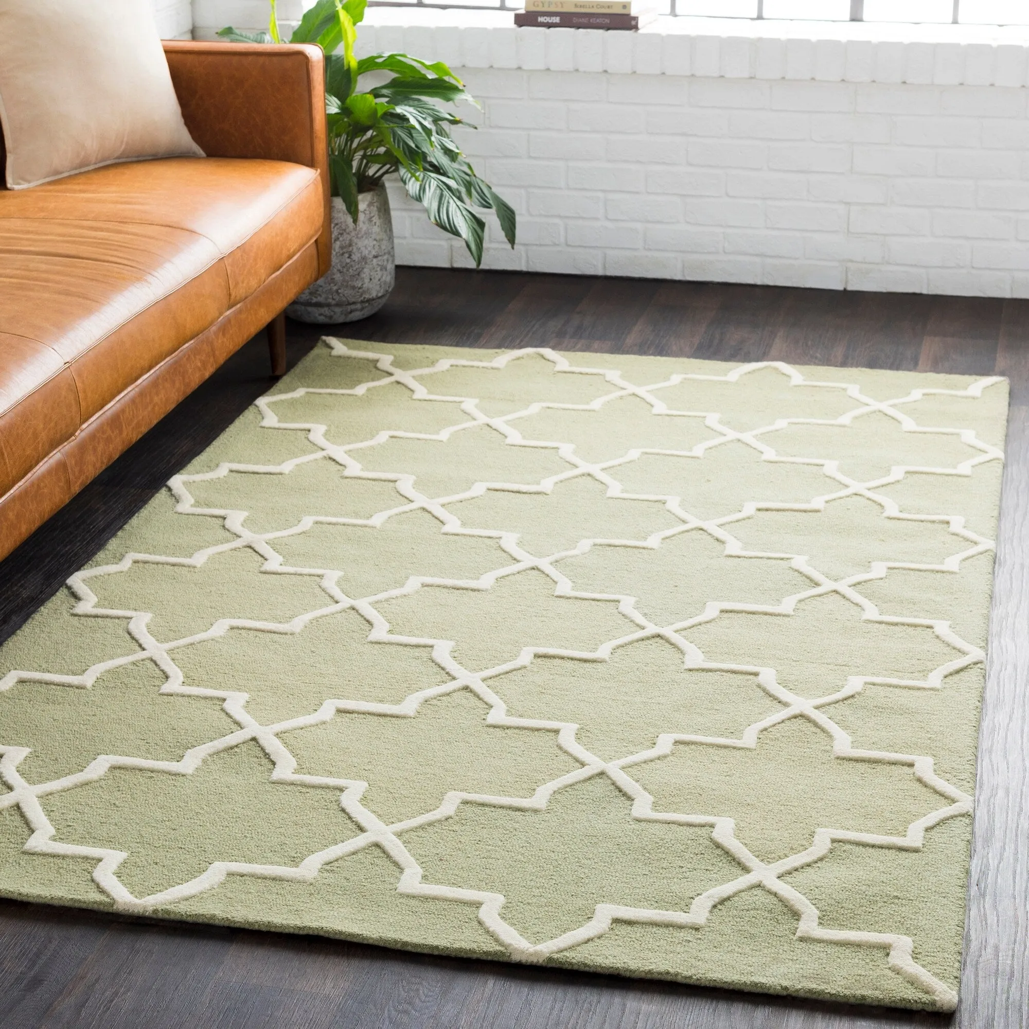 Hand-Tufted Jennifer Moroccan Tiled Wool Rug