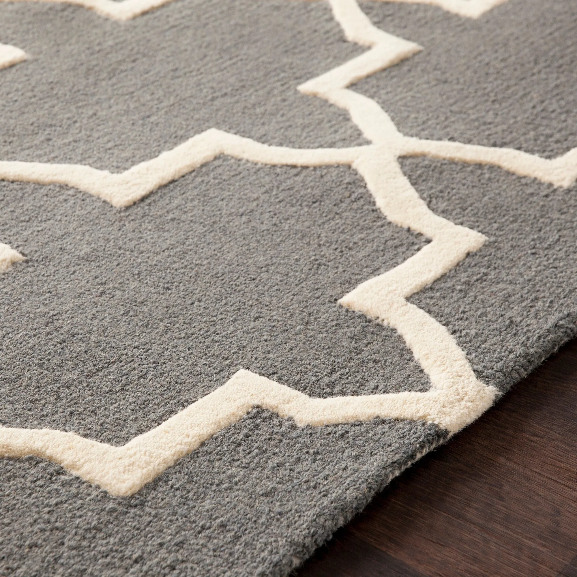 Hand-Tufted Jennifer Moroccan Tiled Wool Rug