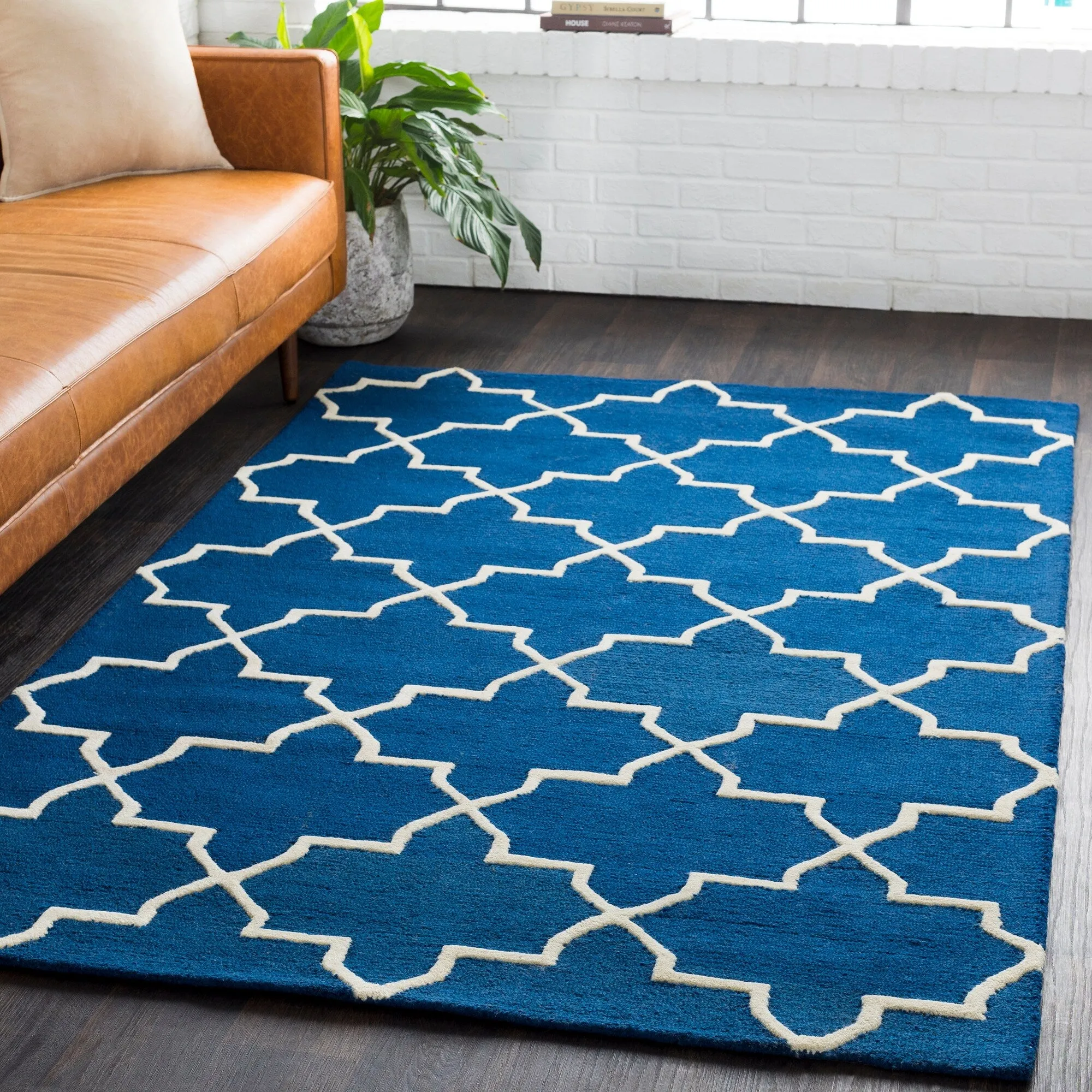 Hand-Tufted Jennifer Moroccan Tiled Wool Rug
