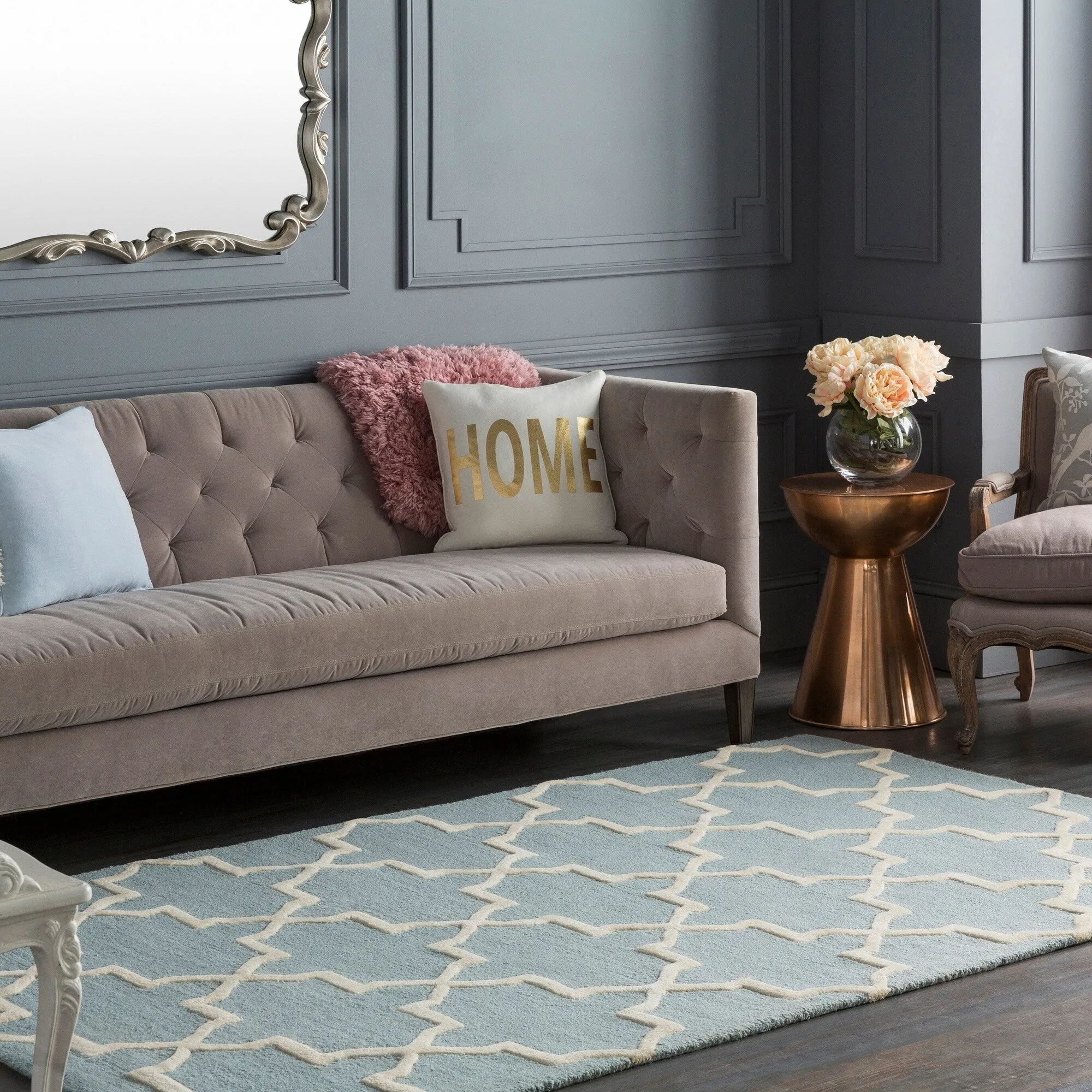 Hand-Tufted Jennifer Moroccan Tiled Wool Rug