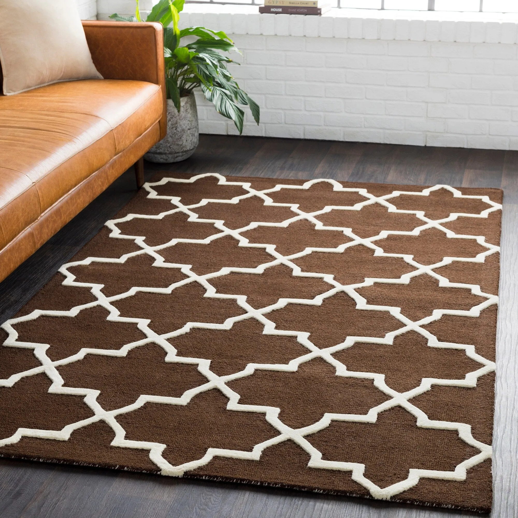 Hand-Tufted Jennifer Moroccan Tiled Wool Rug