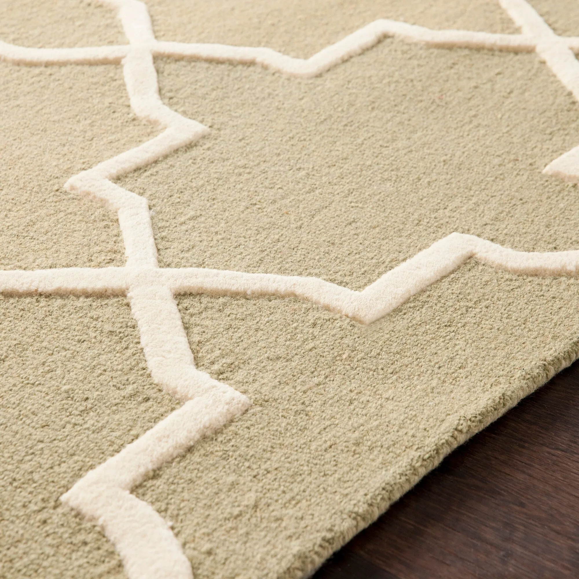 Hand-Tufted Jennifer Moroccan Tiled Wool Rug