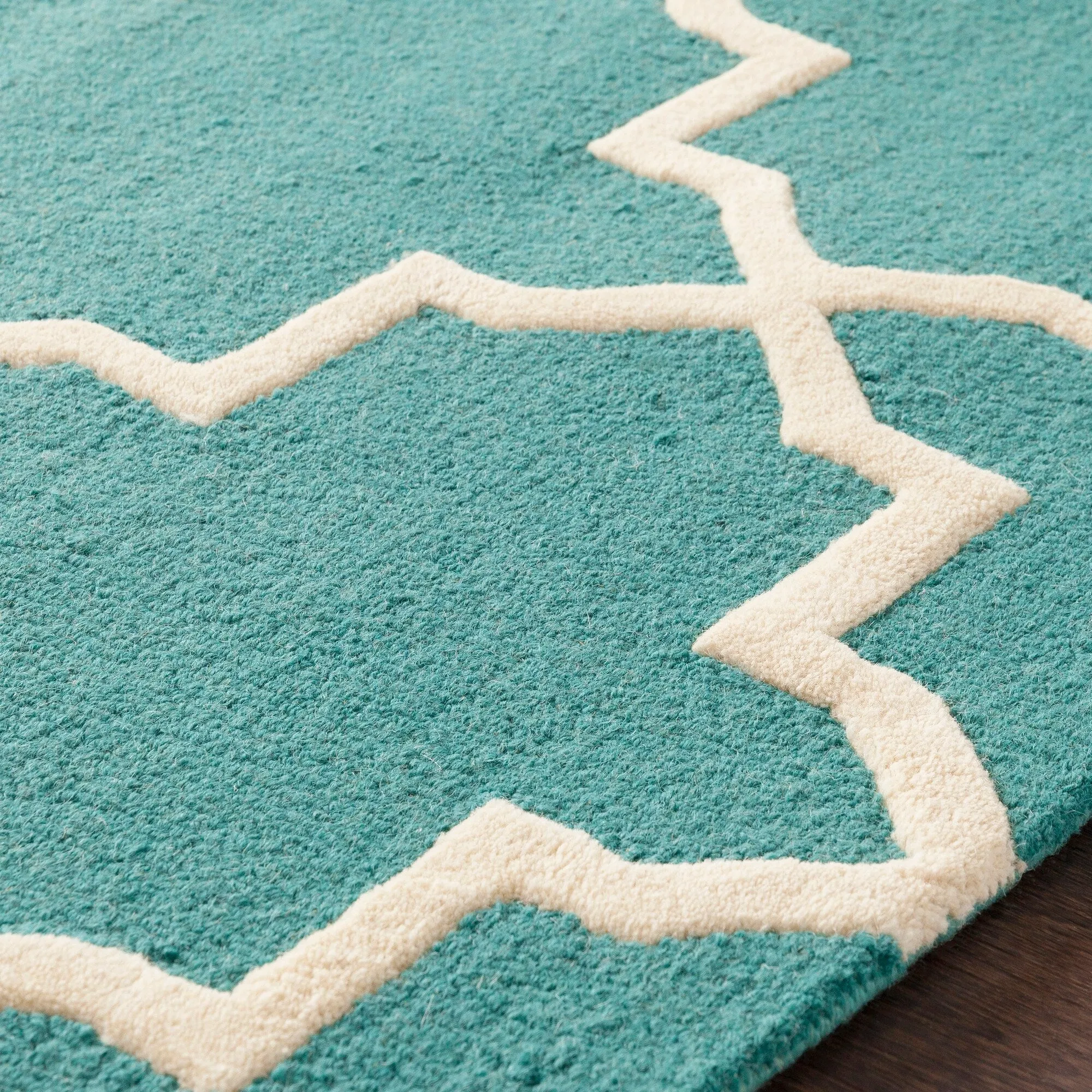 Hand-Tufted Jennifer Moroccan Tiled Wool Rug