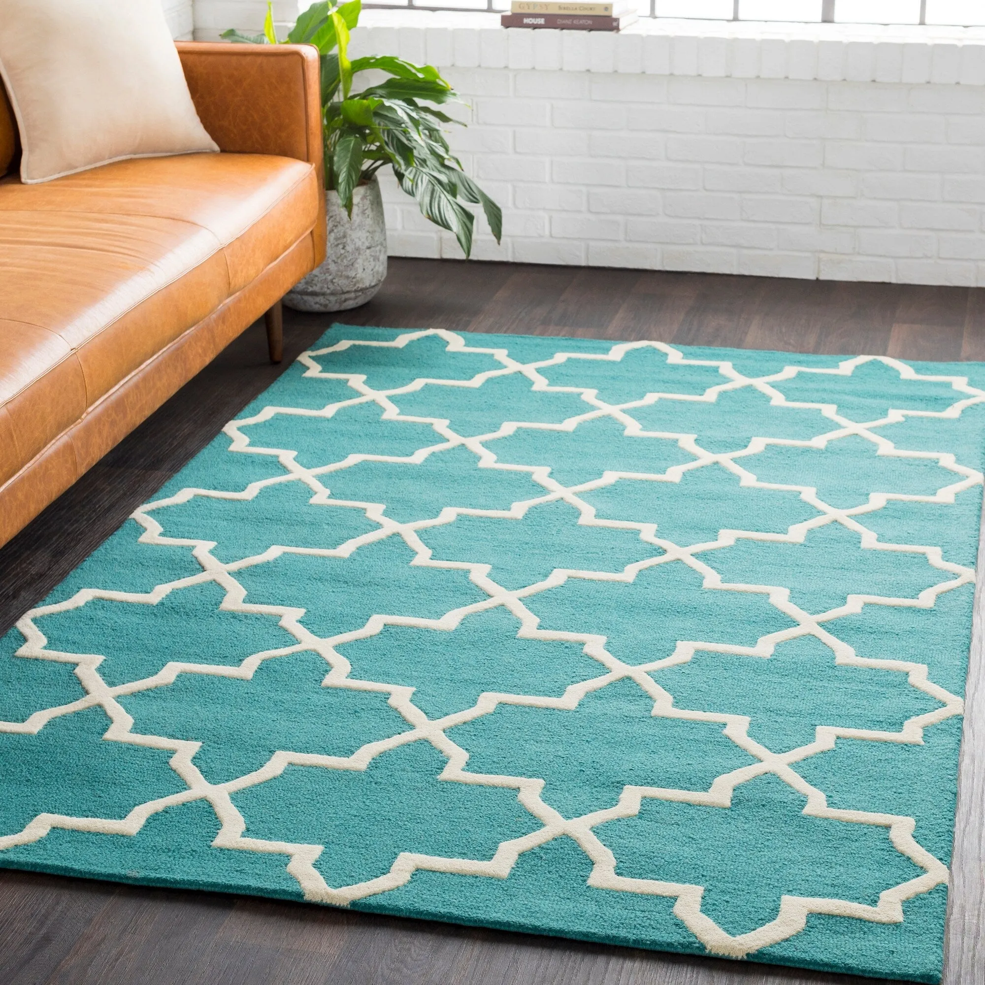 Hand-Tufted Jennifer Moroccan Tiled Wool Rug
