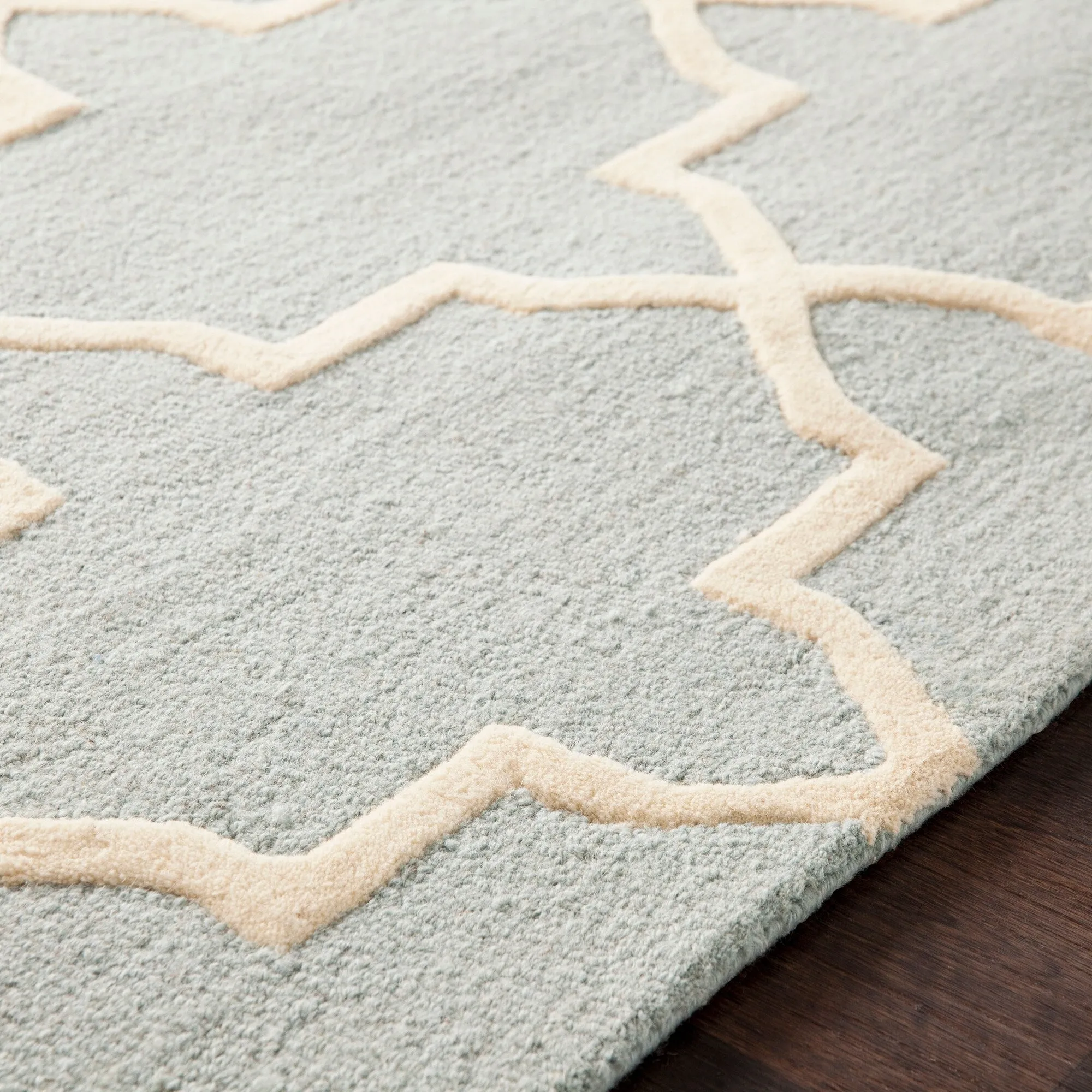 Hand-Tufted Jennifer Moroccan Tiled Wool Rug