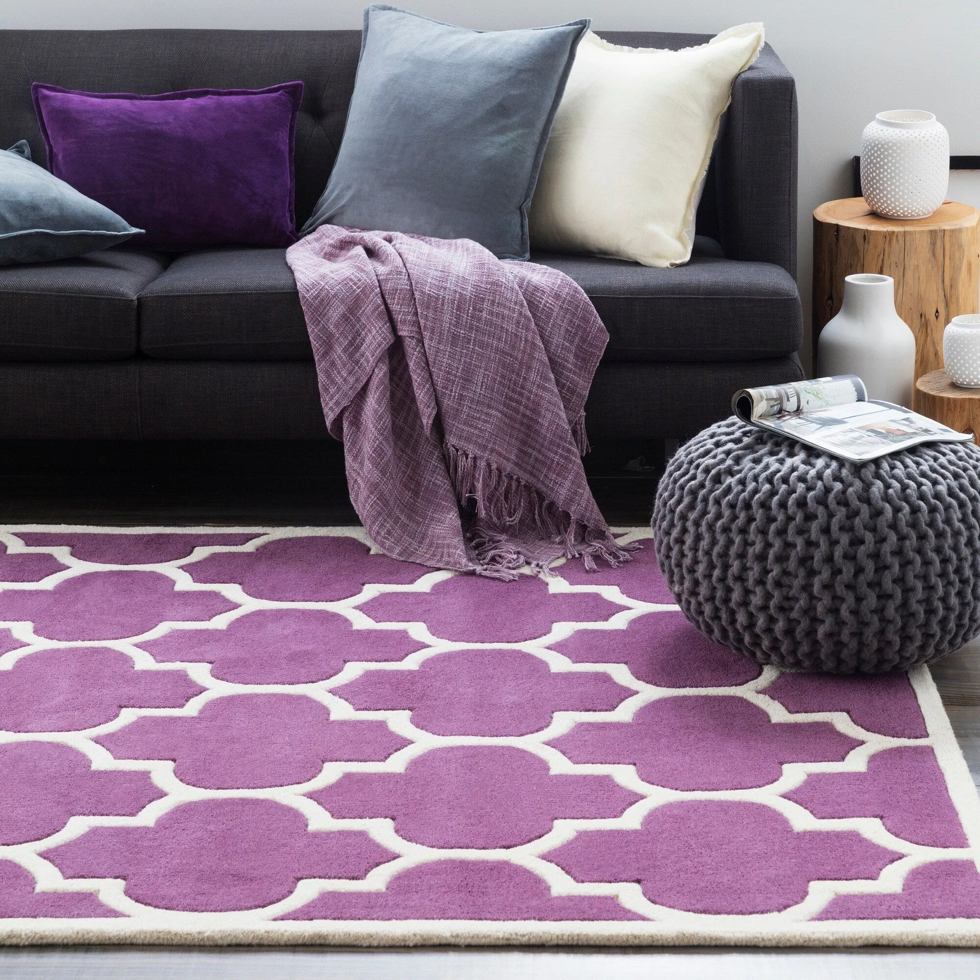 Hand-tufted Juliet Moroccan Tile Wool Area Rug