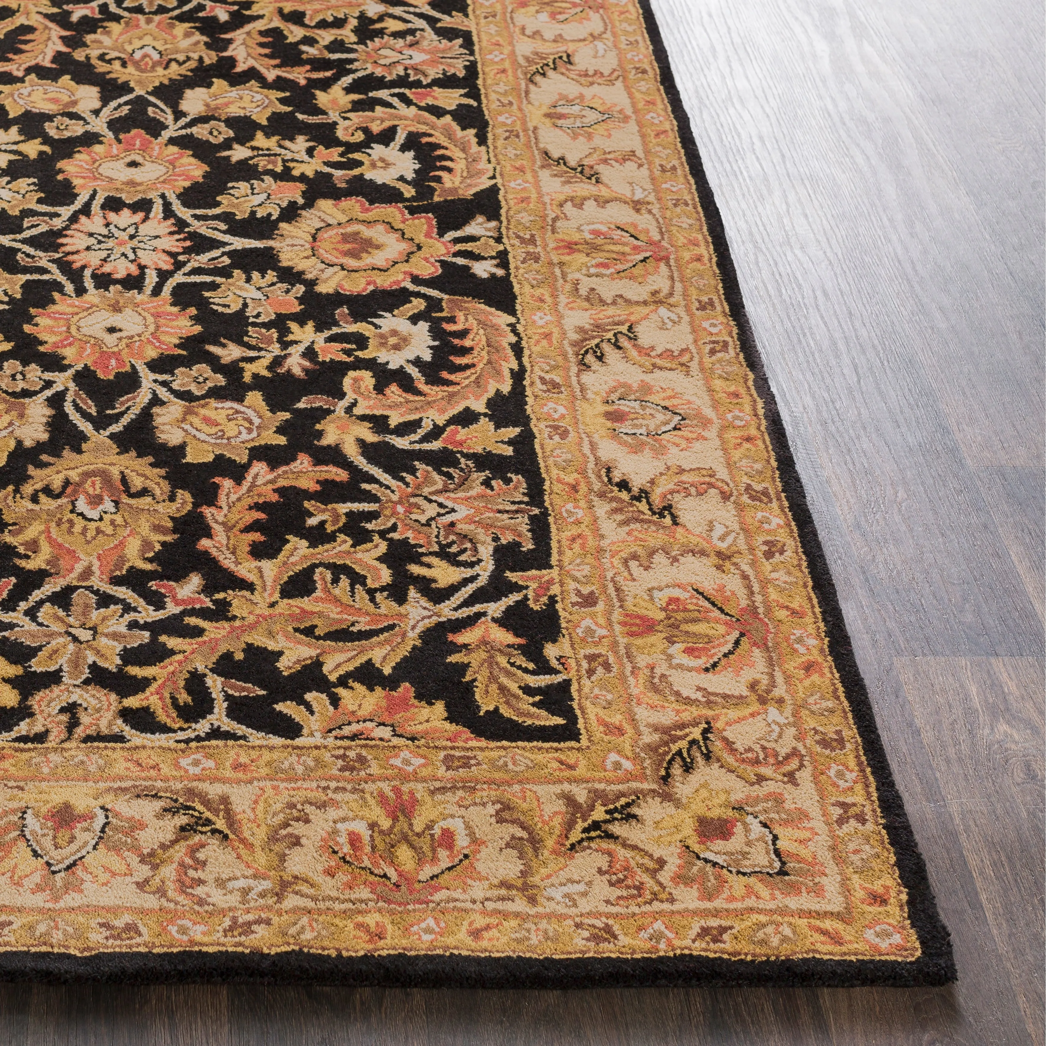 Hand-Tufted Ollie Traditional Border Rug