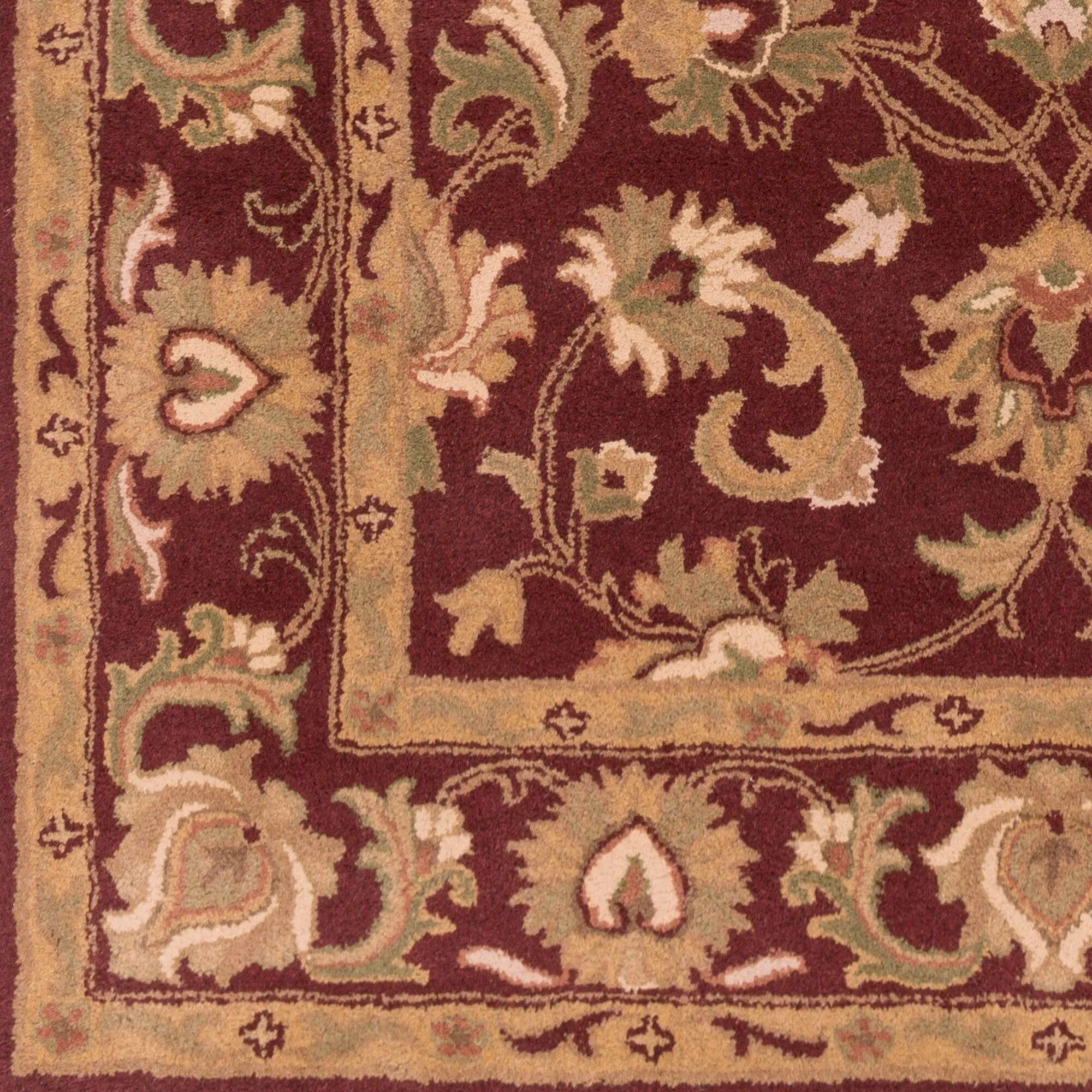 Hand-Tufted Poppy Traditonal Bordered Wool Rug