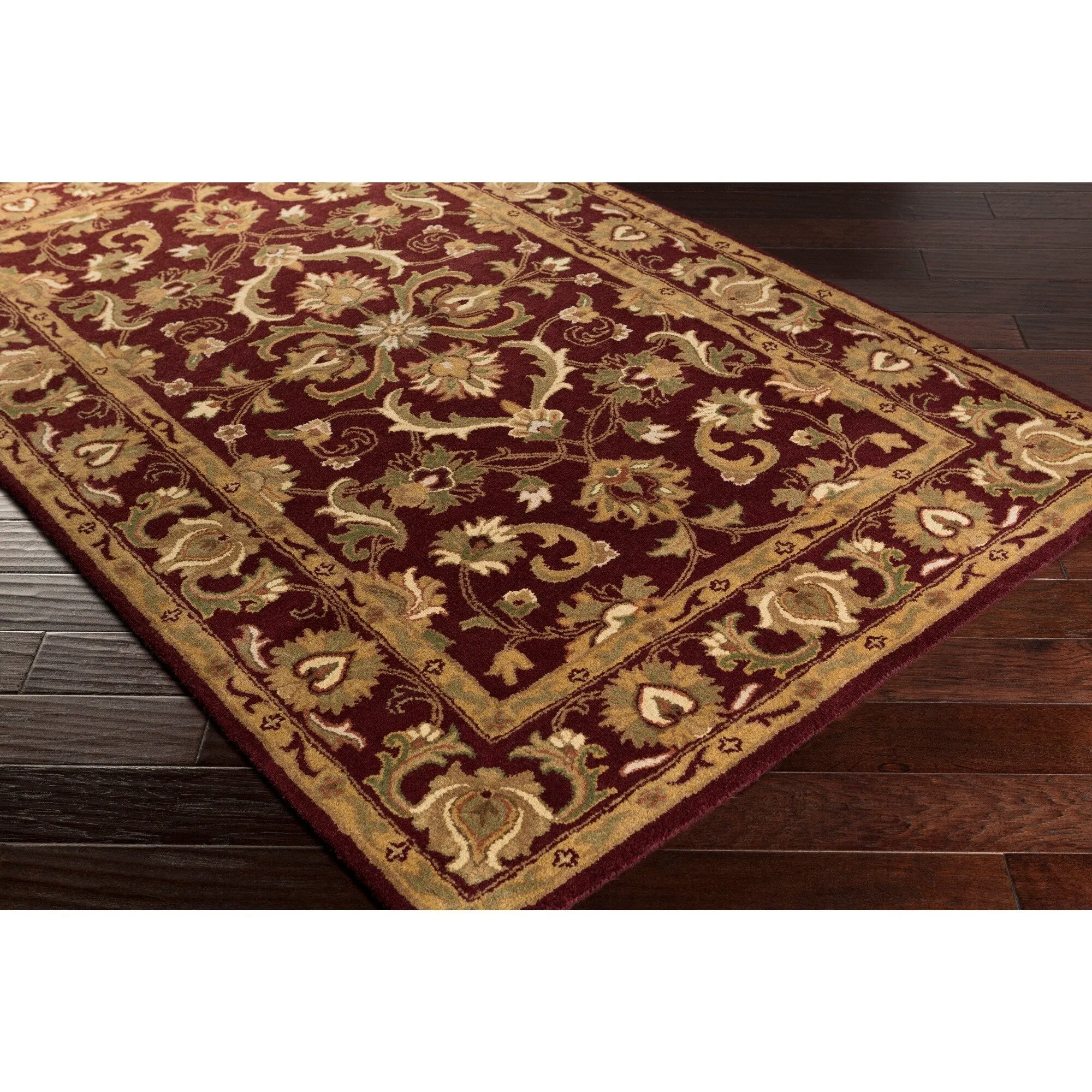 Hand-Tufted Poppy Traditonal Bordered Wool Rug