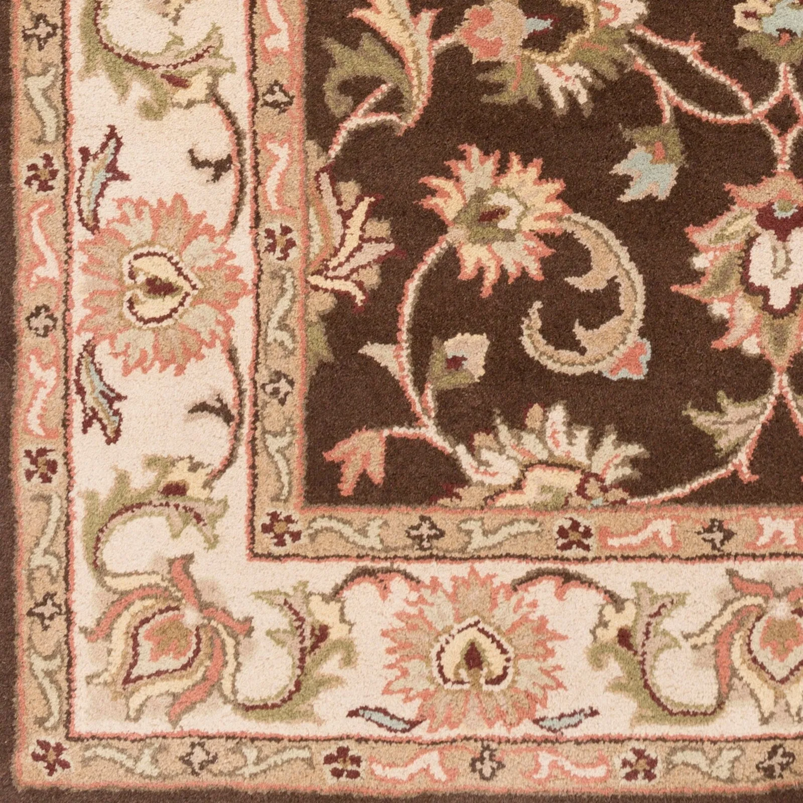 Hand-Tufted Poppy Traditonal Bordered Wool Rug