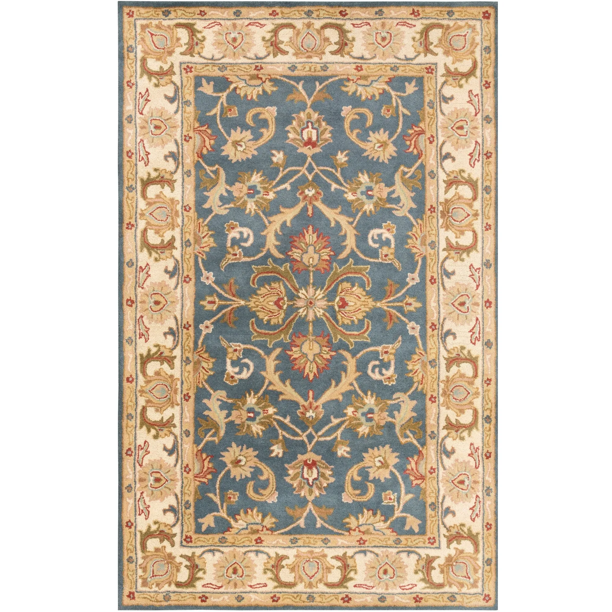 Hand-Tufted Poppy Traditonal Bordered Wool Rug