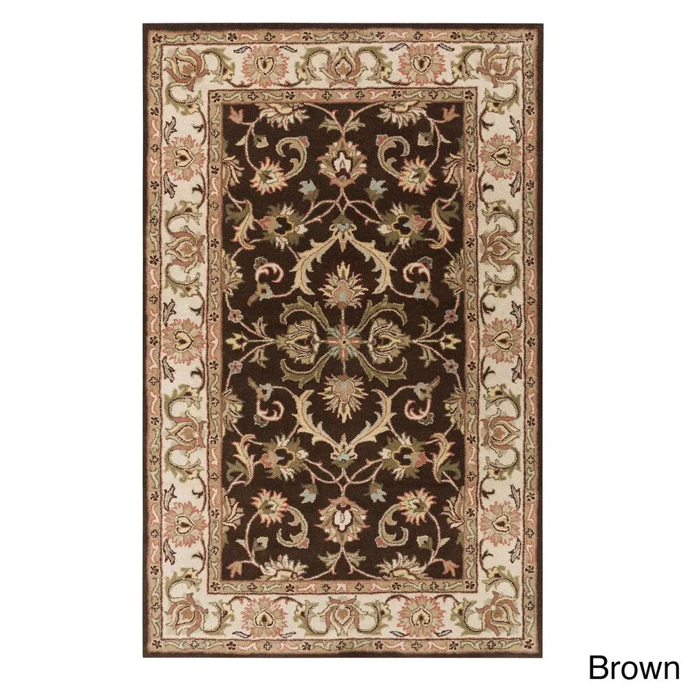 Hand-Tufted Poppy Traditonal Bordered Wool Rug