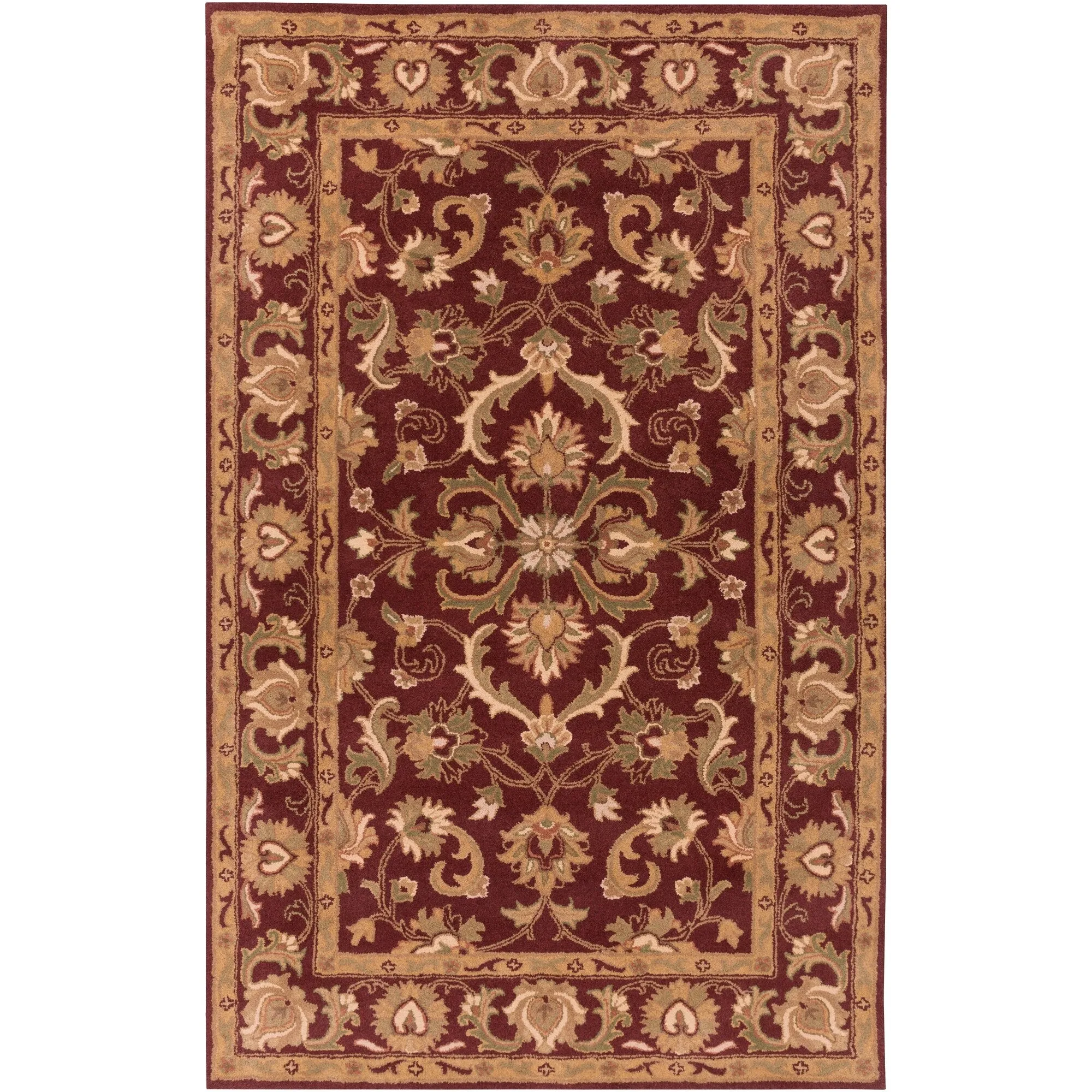 Hand-Tufted Poppy Traditonal Bordered Wool Rug