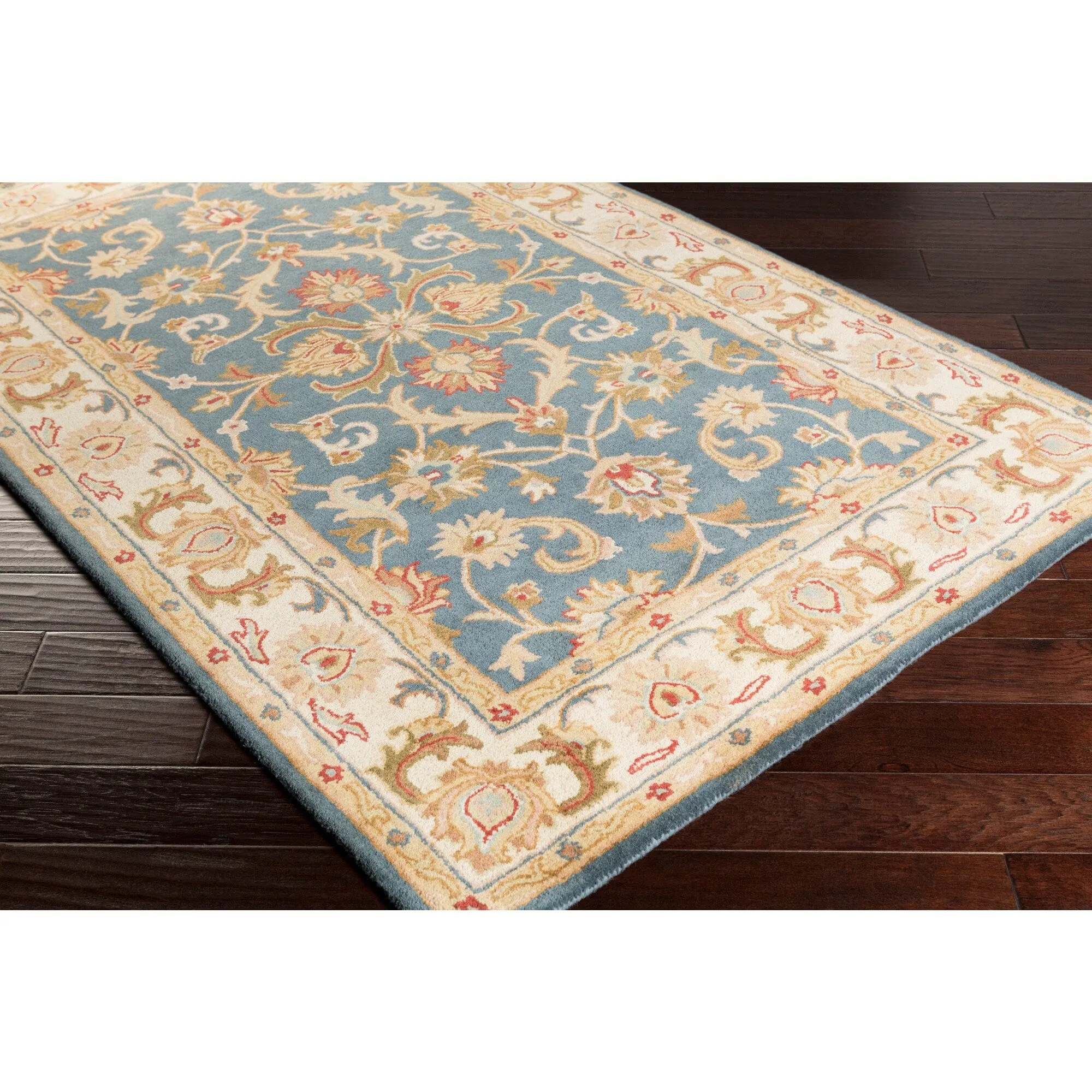 Hand-Tufted Poppy Traditonal Bordered Wool Rug
