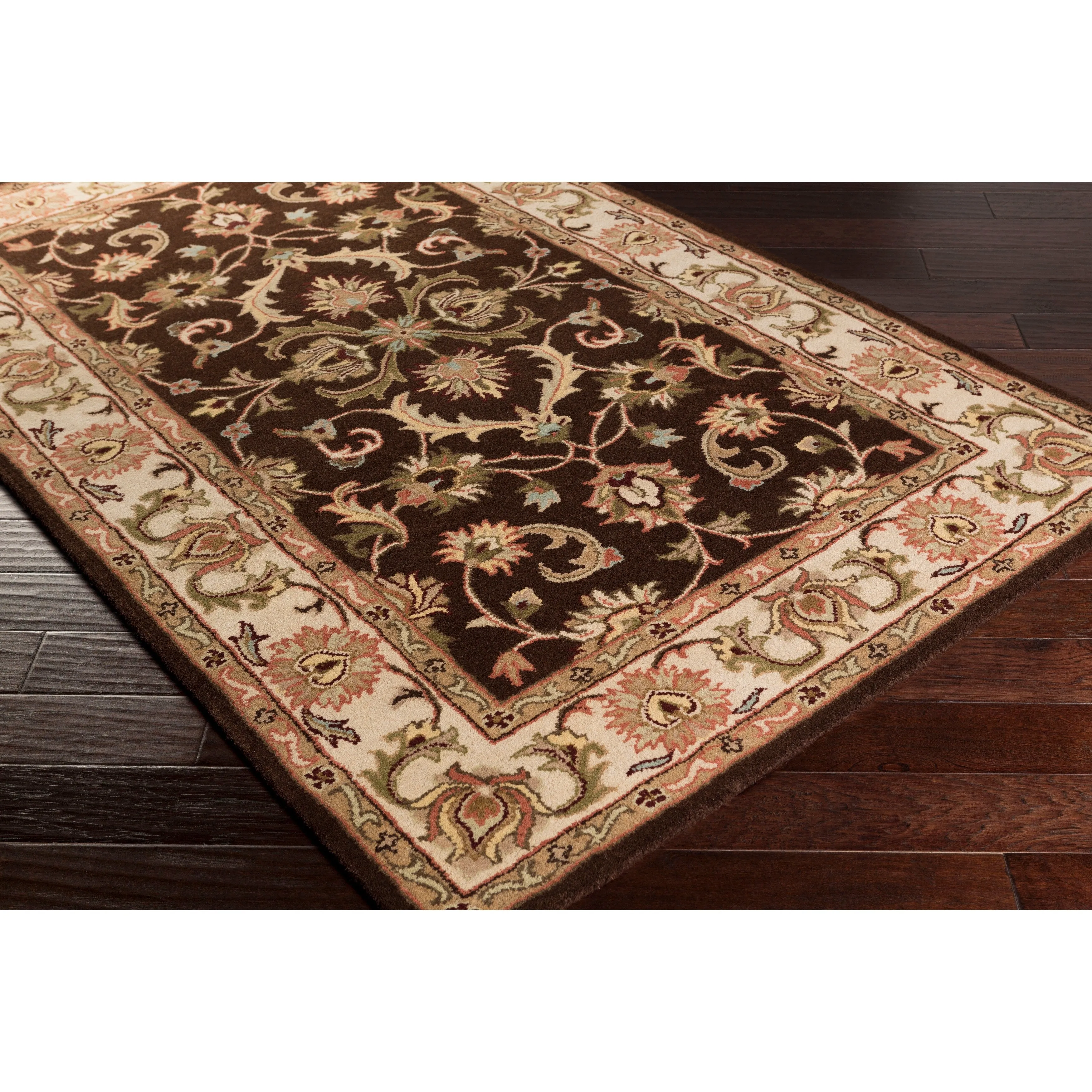 Hand-Tufted Poppy Traditonal Bordered Wool Rug