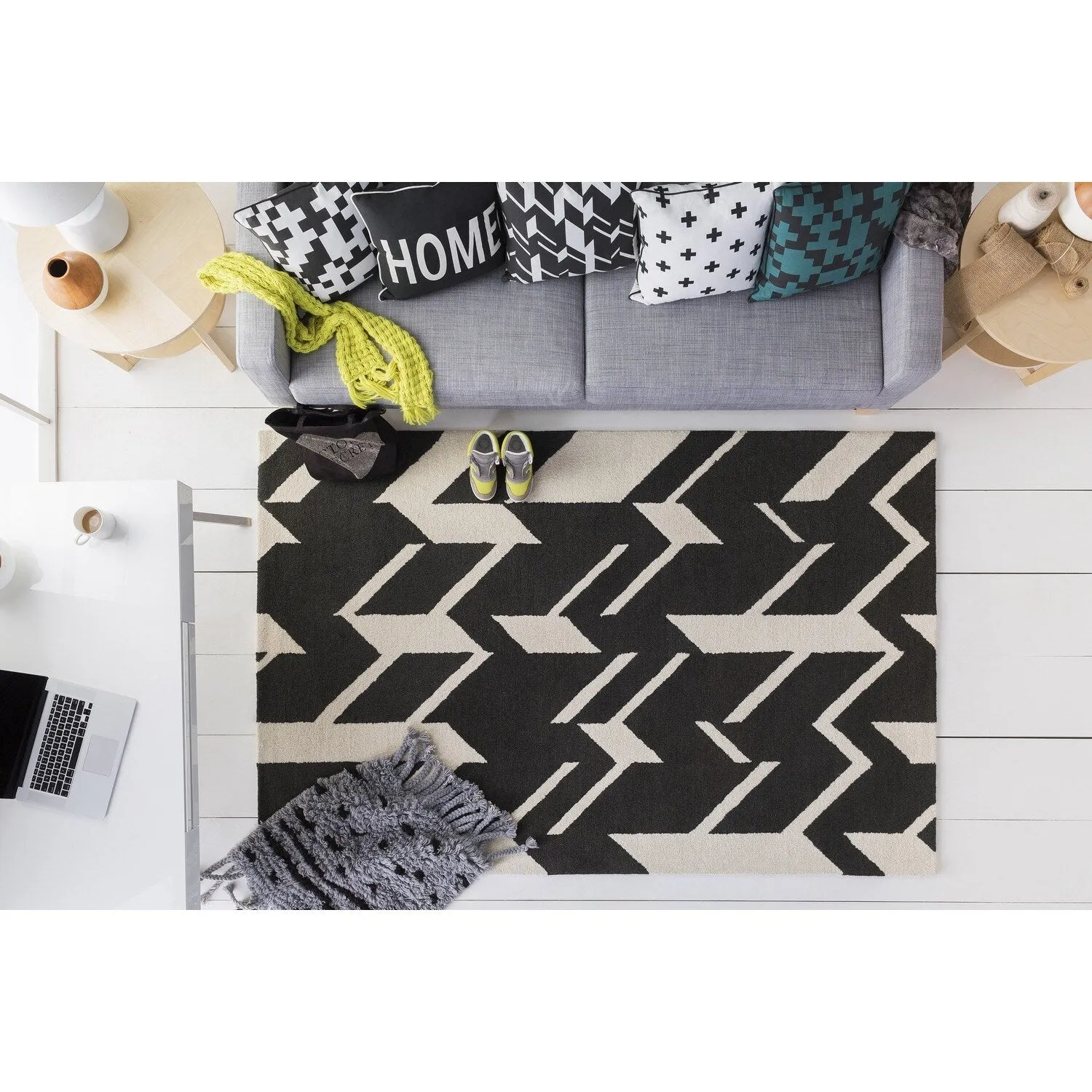 Hand-Tufted Real Wool Rug
