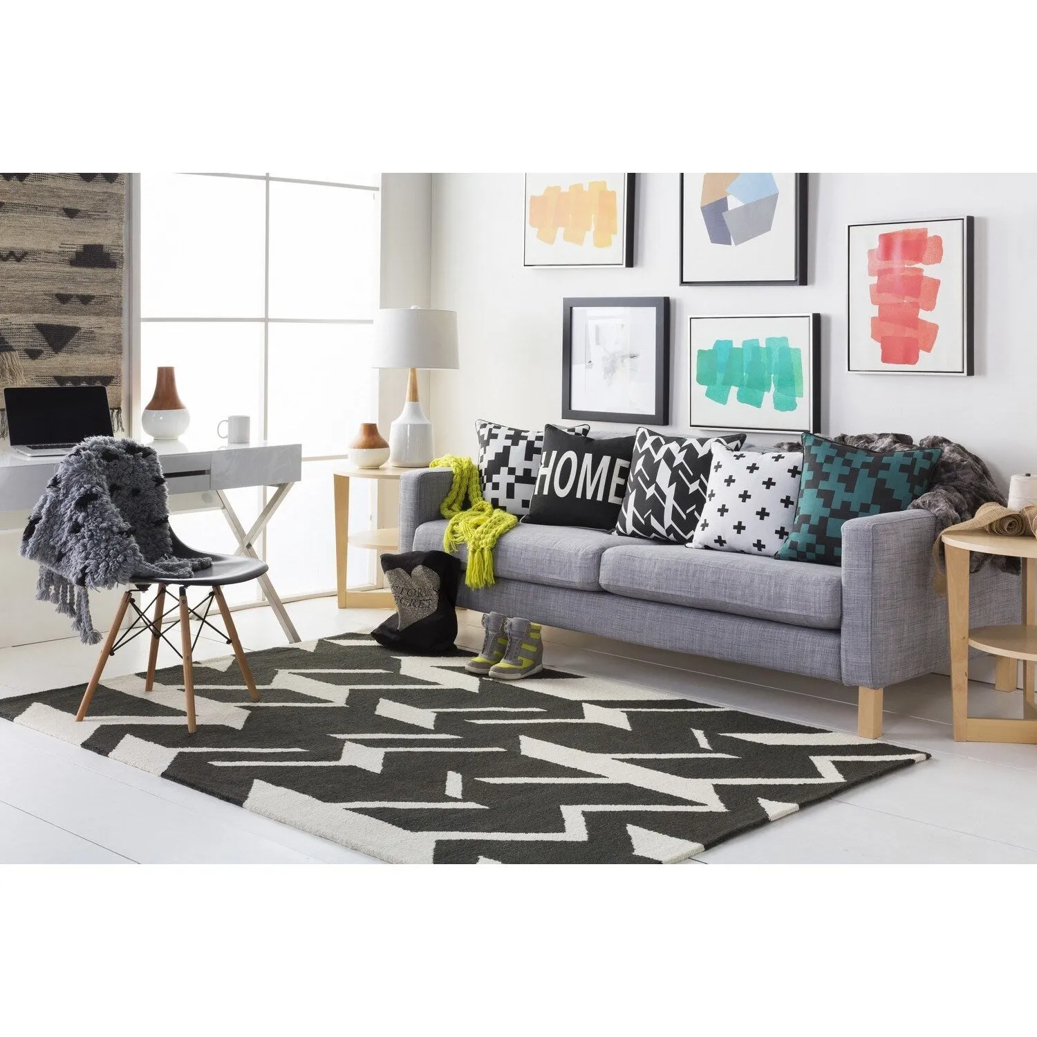 Hand-Tufted Real Wool Rug